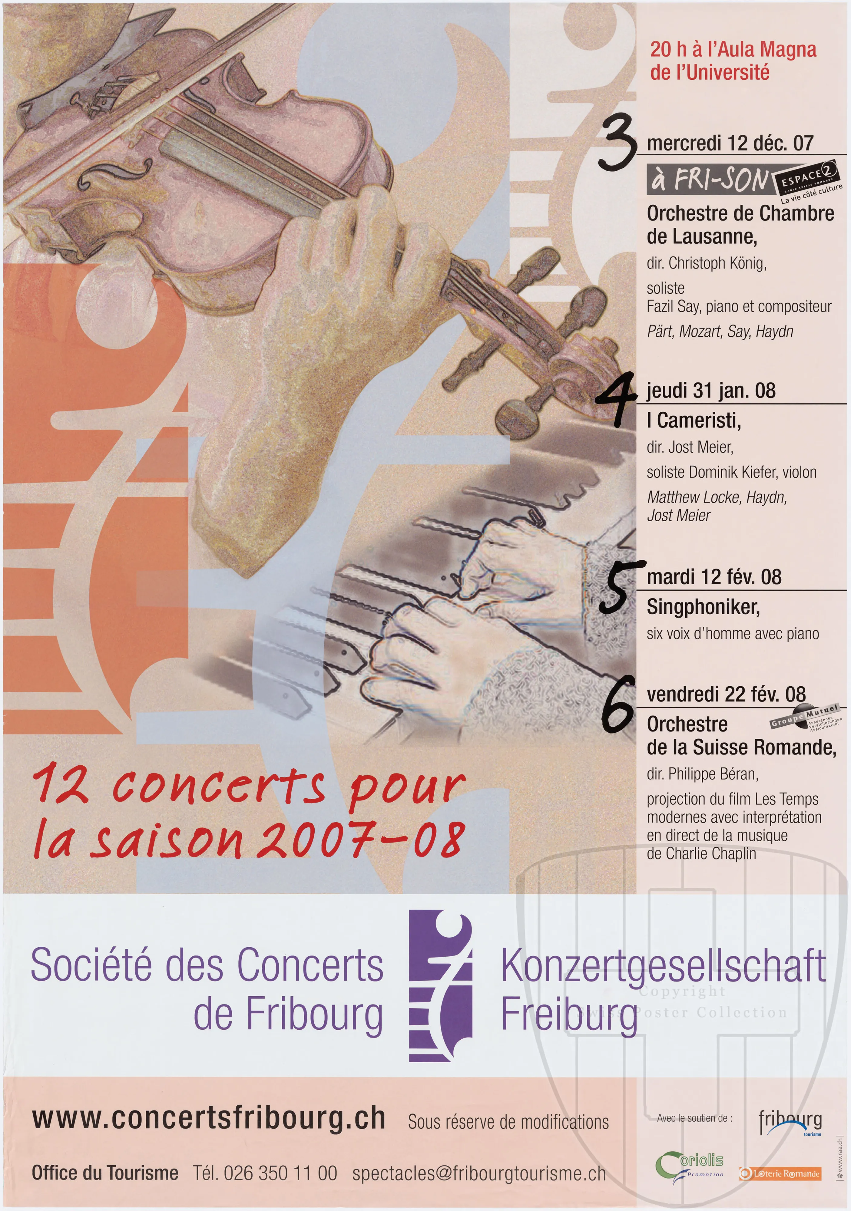 12 concerts pour la saison 2007-08
