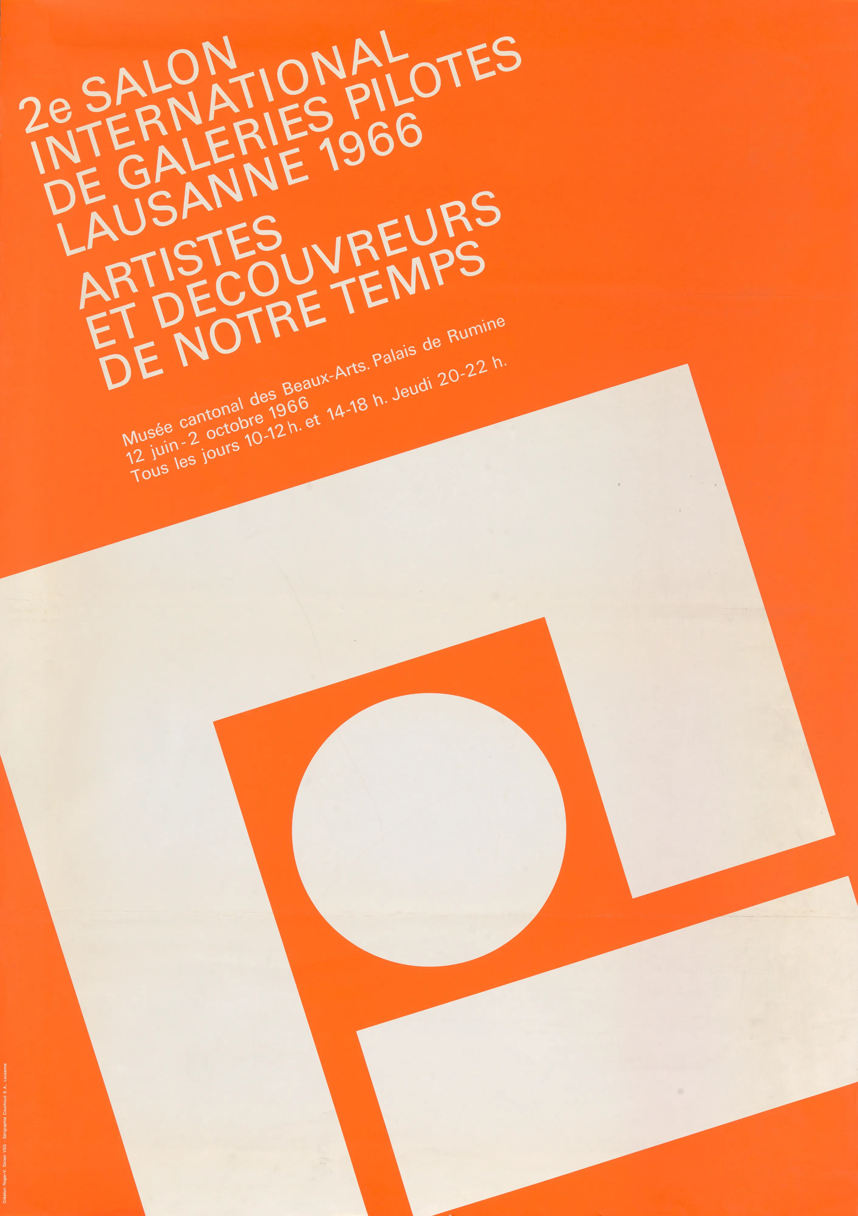 2e Salon international de galeries pilotes Lausanne 1966 Artistes et découvreurs de notre temps Musée cantonal
