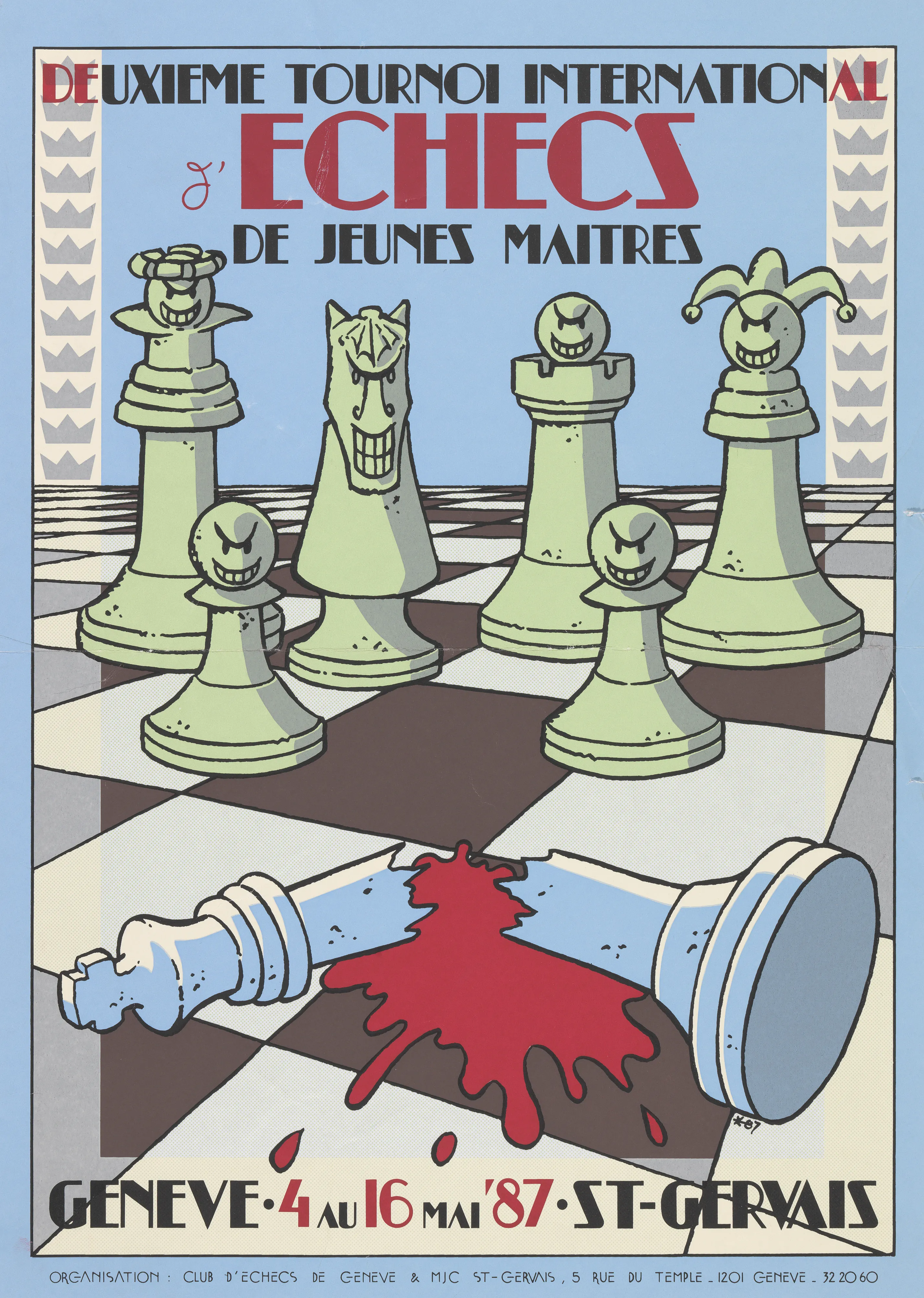 Deuxième tournoi international d’échecs de jeunes maîtres Genève. 4 au 16 mai ’87. St-Gervais
