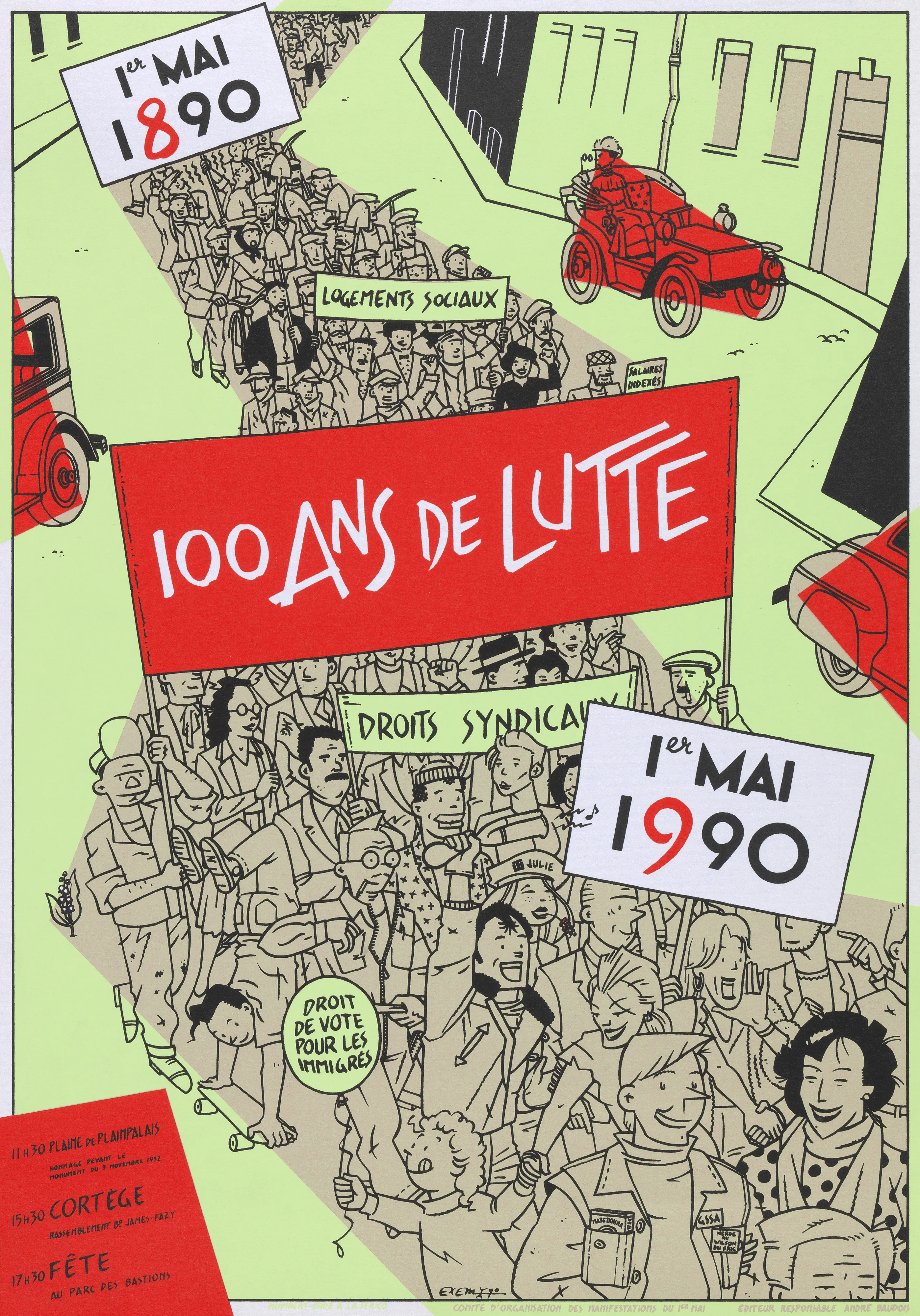 1er mai 1890 logements sociaux 100 ans de lutte droits syndicaux 1er mai 1990