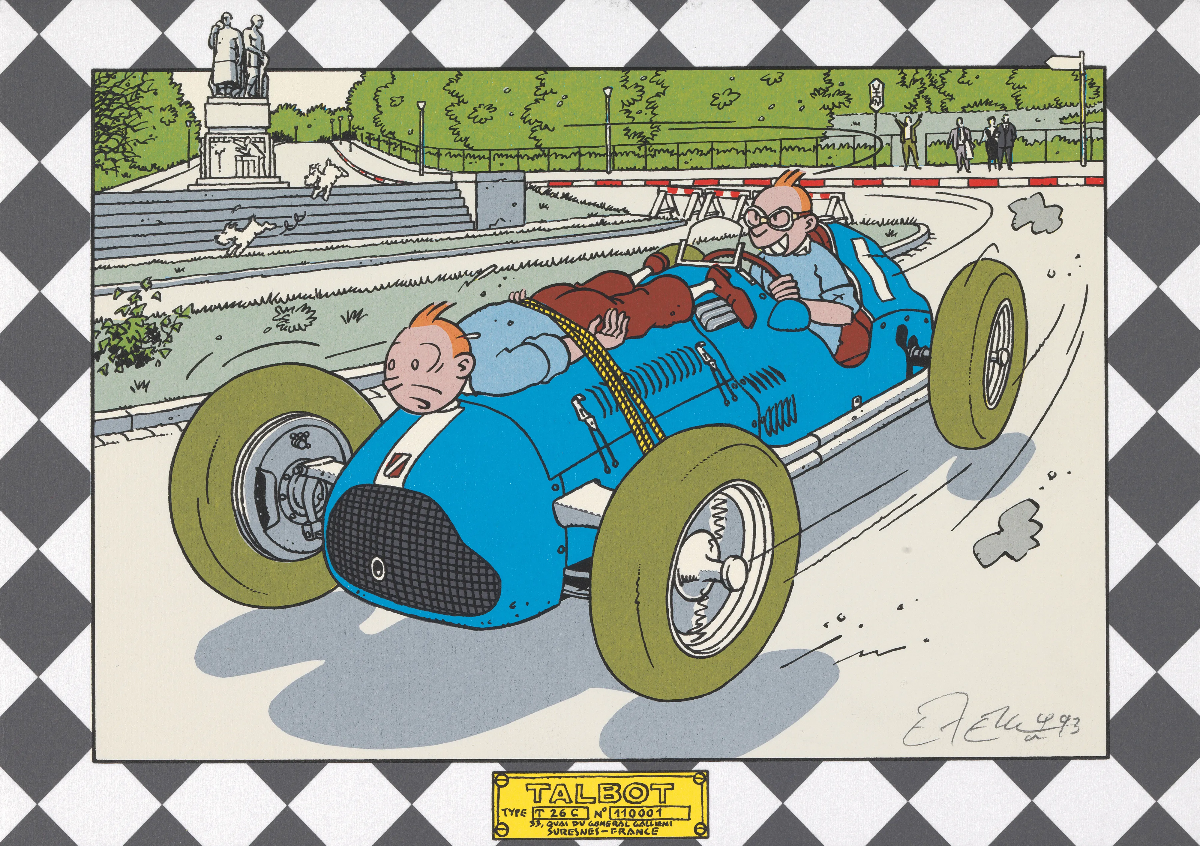 Talbot “L’automobile” exposition-vente de dessins originaux
