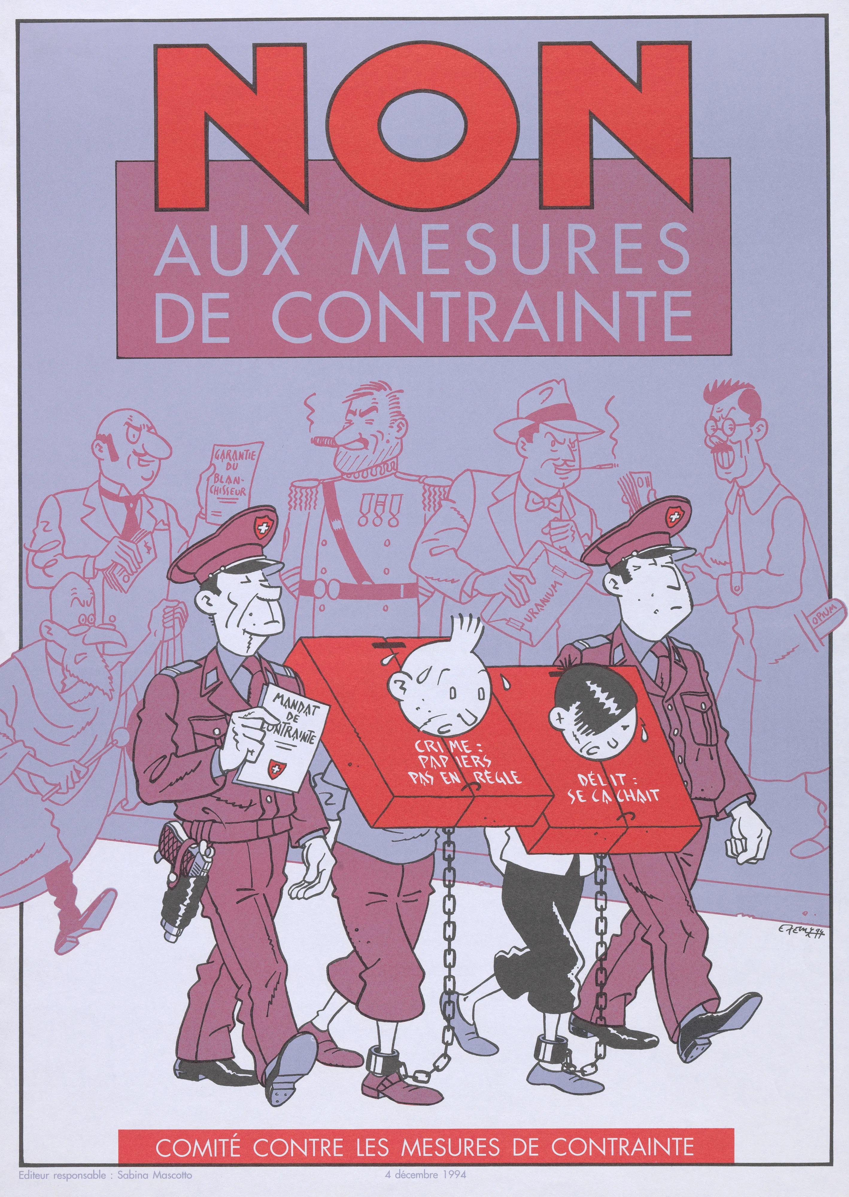 Non aux mesures de contrainte Comité contre les mesures de contrainte 4 décembre 1994