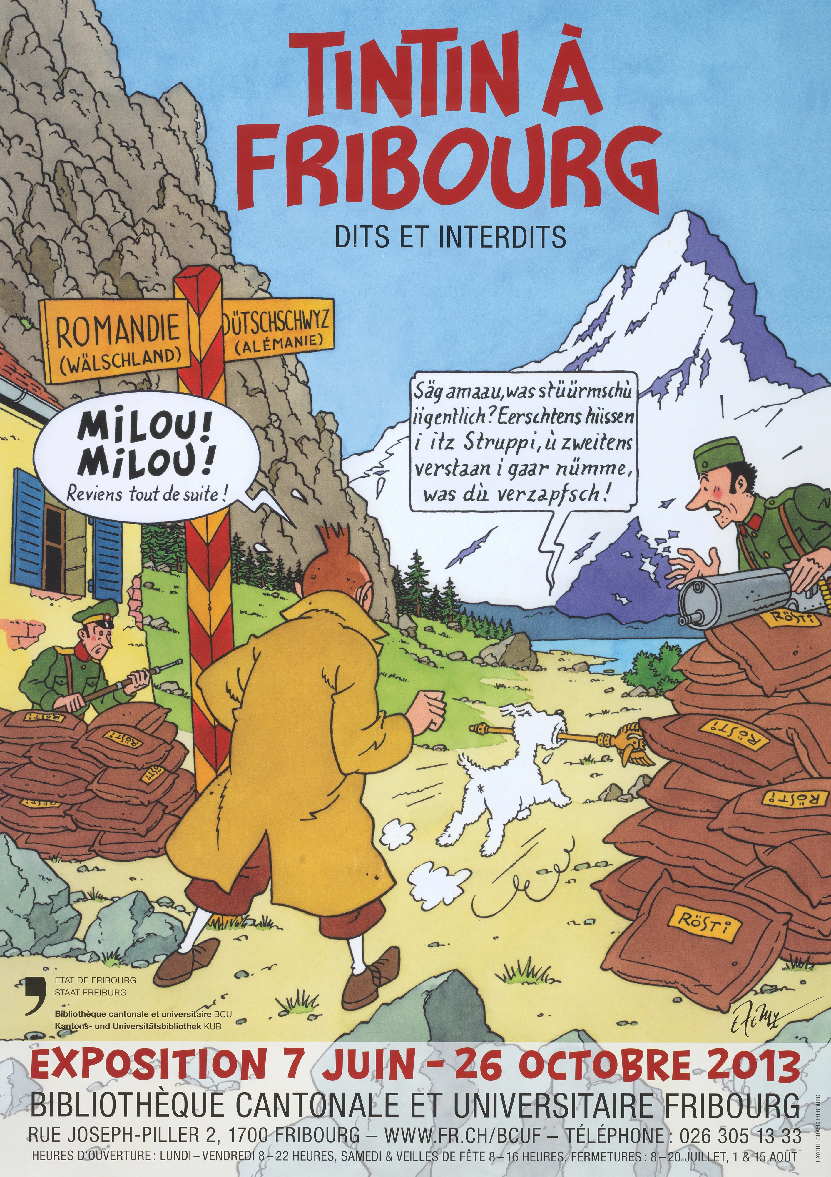 Tintin à Fribourg, Dits et interdits