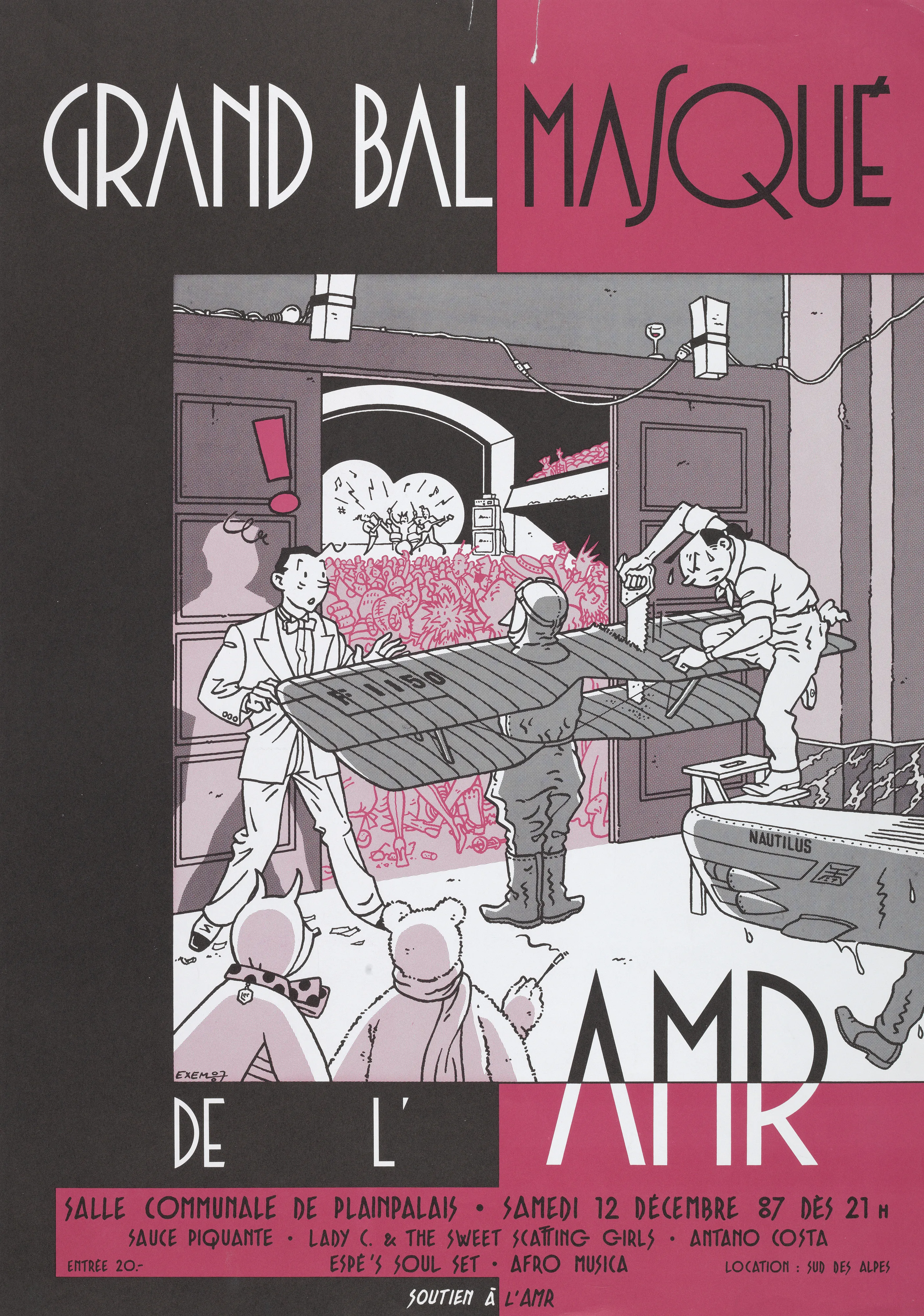 Grand bal masqué de l’AMR salle communale de Plainpalais samedi 12 décembre 87