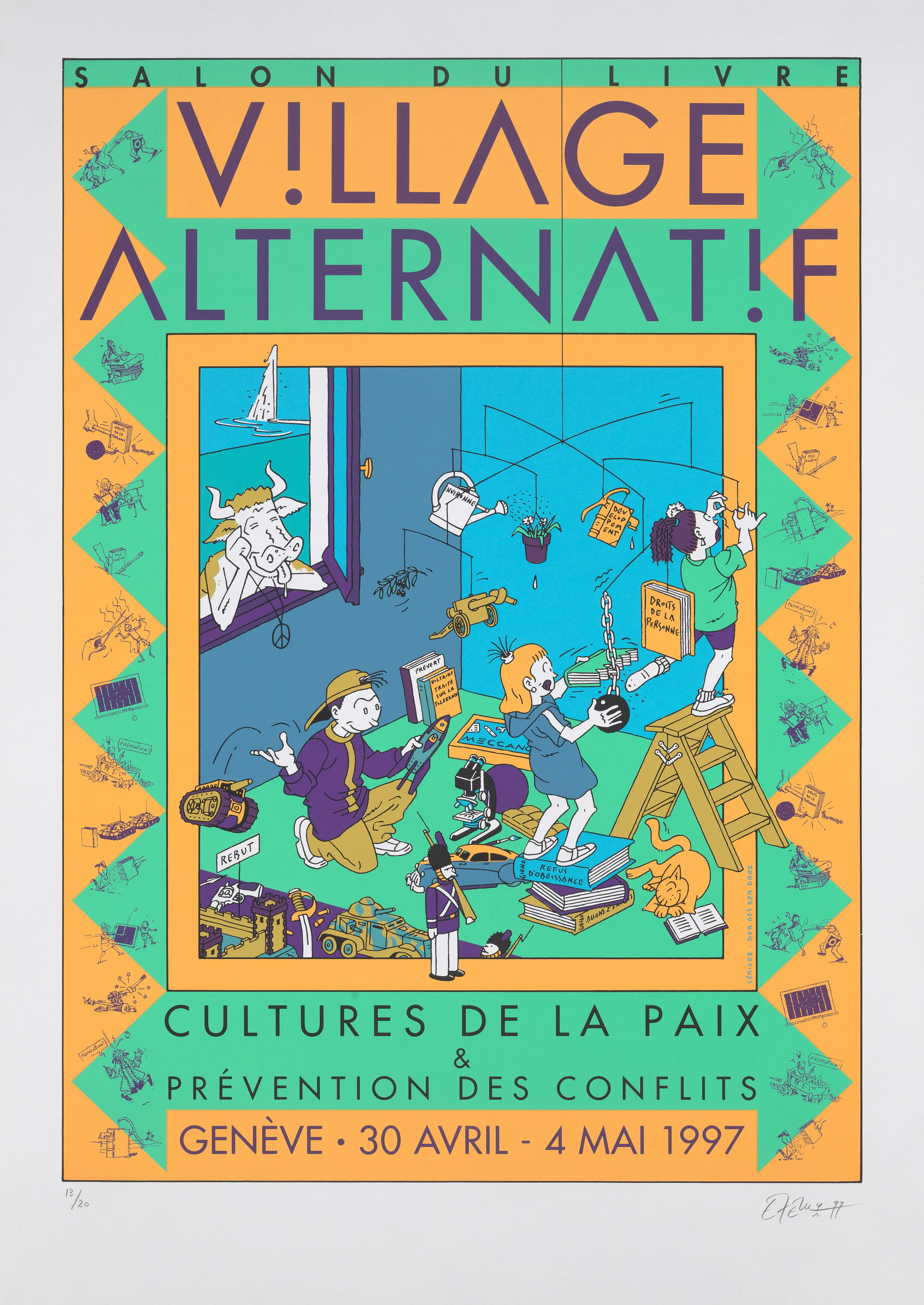 Salon du livre Village alternatif Cultures de la paix & prévention des conflits Genève. 30 avril – 4 mai 1997