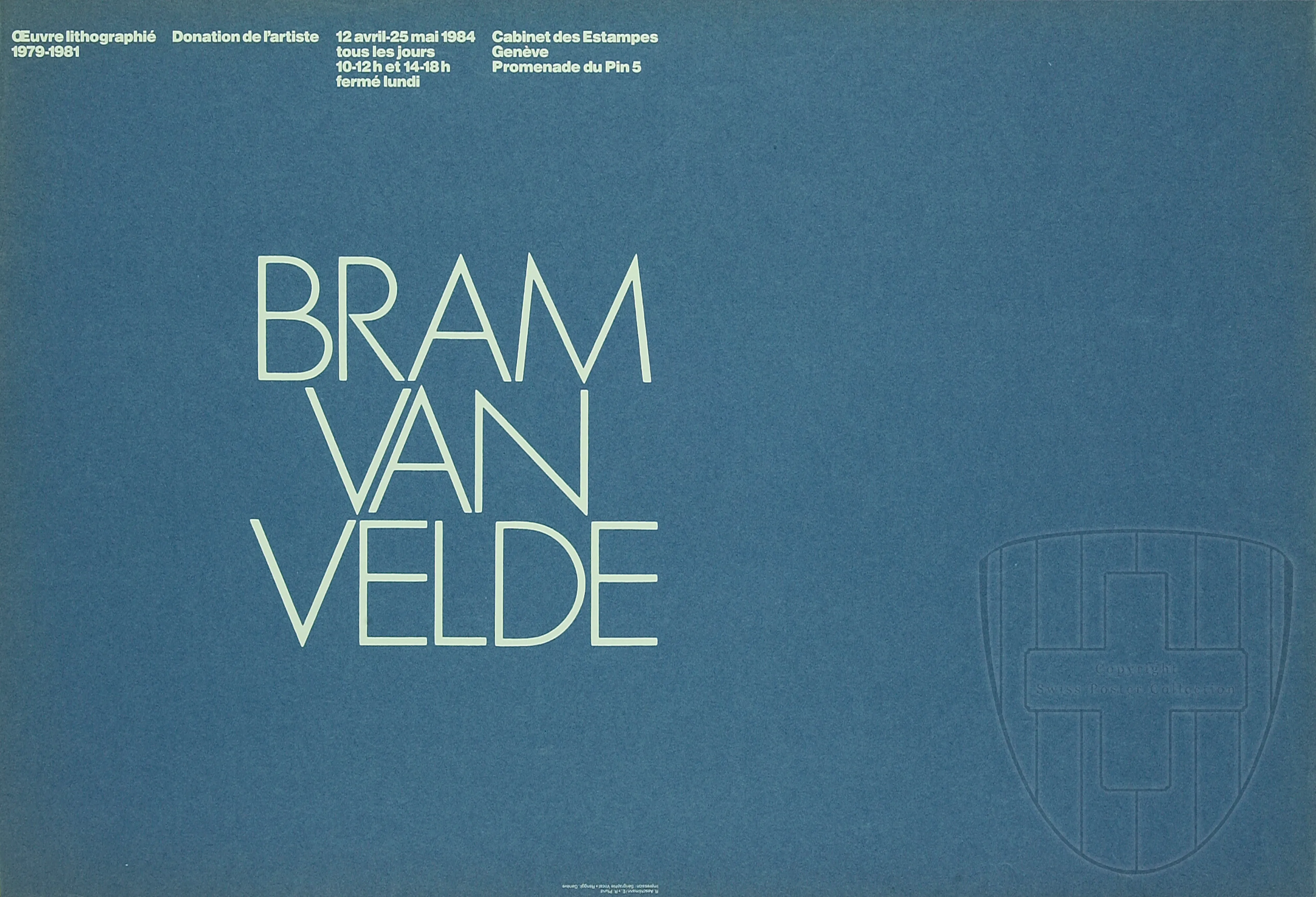 Bram Van Velde, Oeuvre lithographié 1979-1981