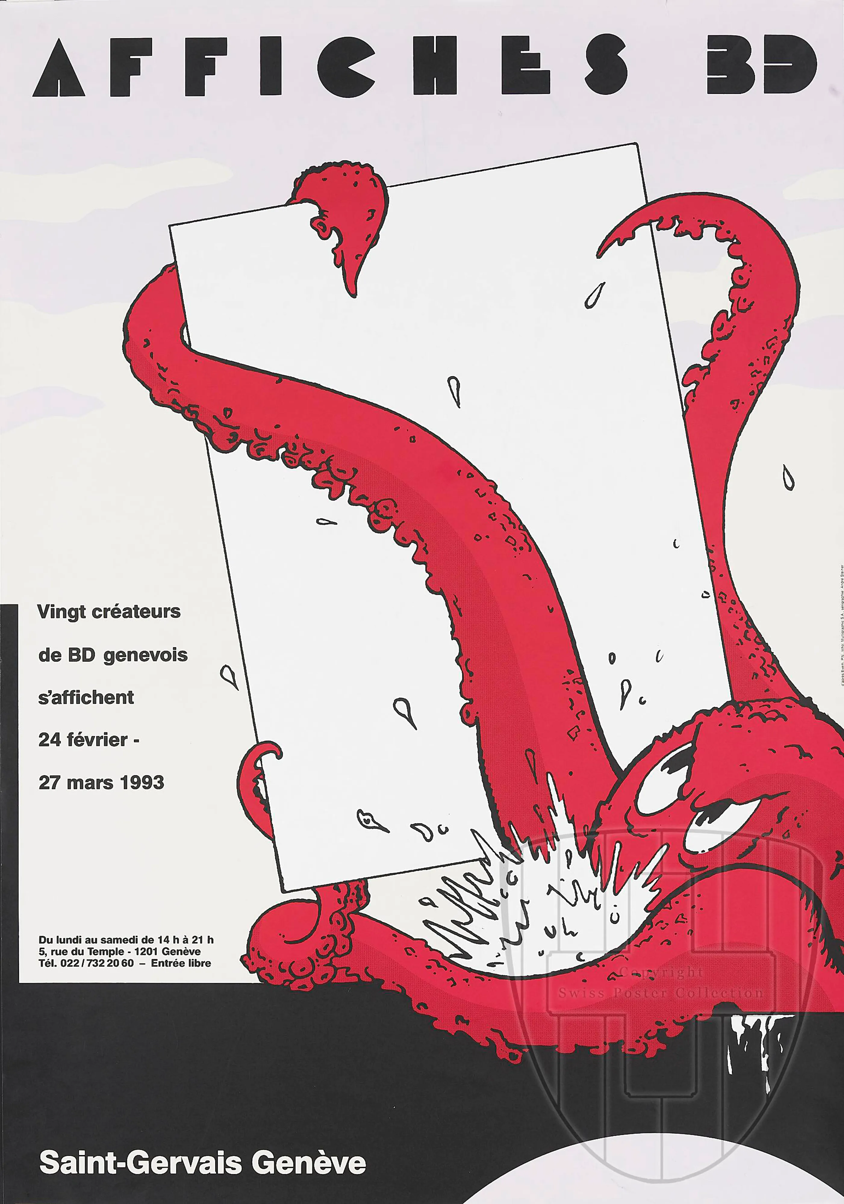 Affiches bd Vingt créateurs de BD genevois s’affichent 24 février – 27 mars 1993