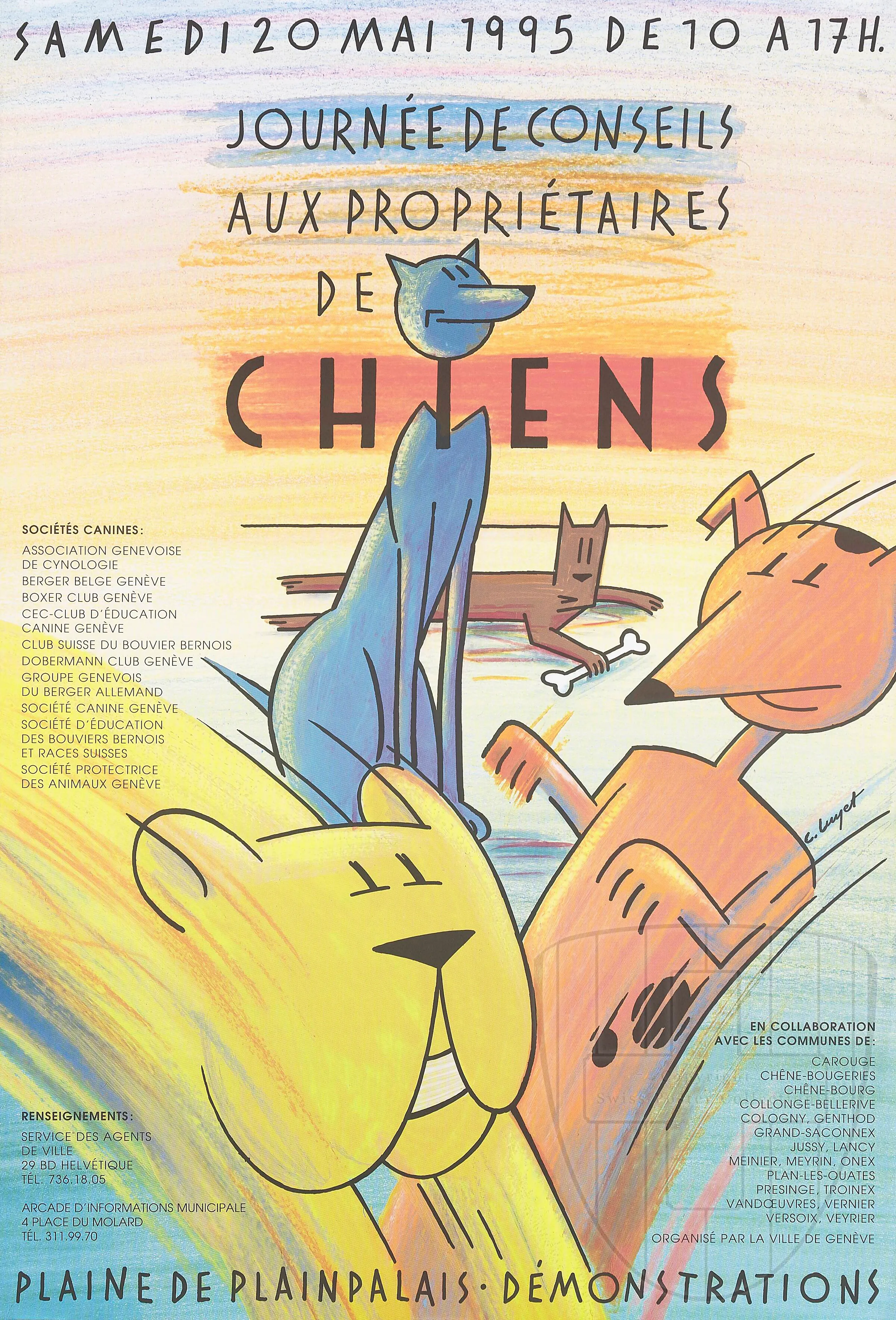Samedi 20 mai 1995 de 10 à 17 h. Journée de conseils aux propriétaires de chiens
