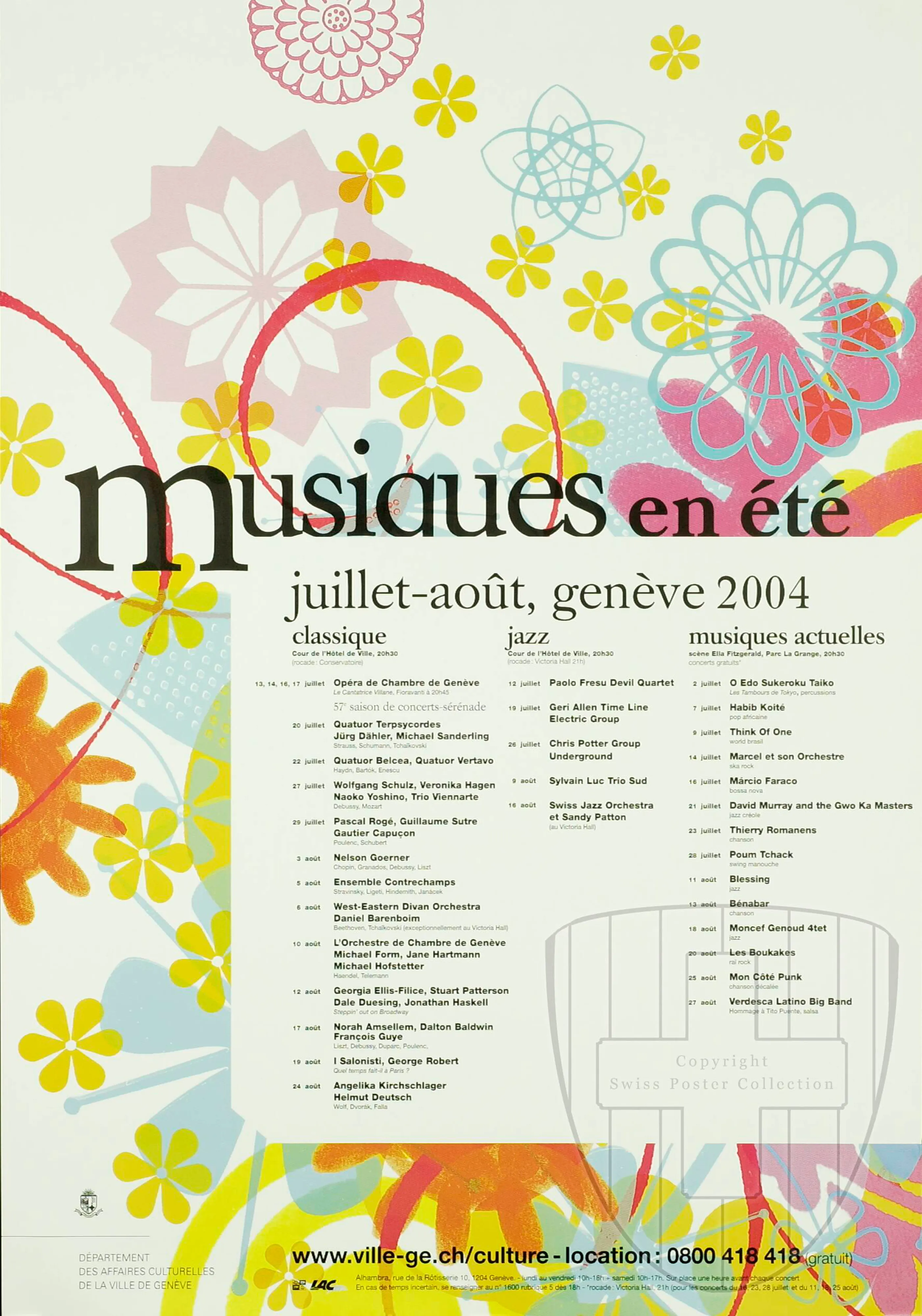 Musiques en été. Juillet-août, Genève 2004