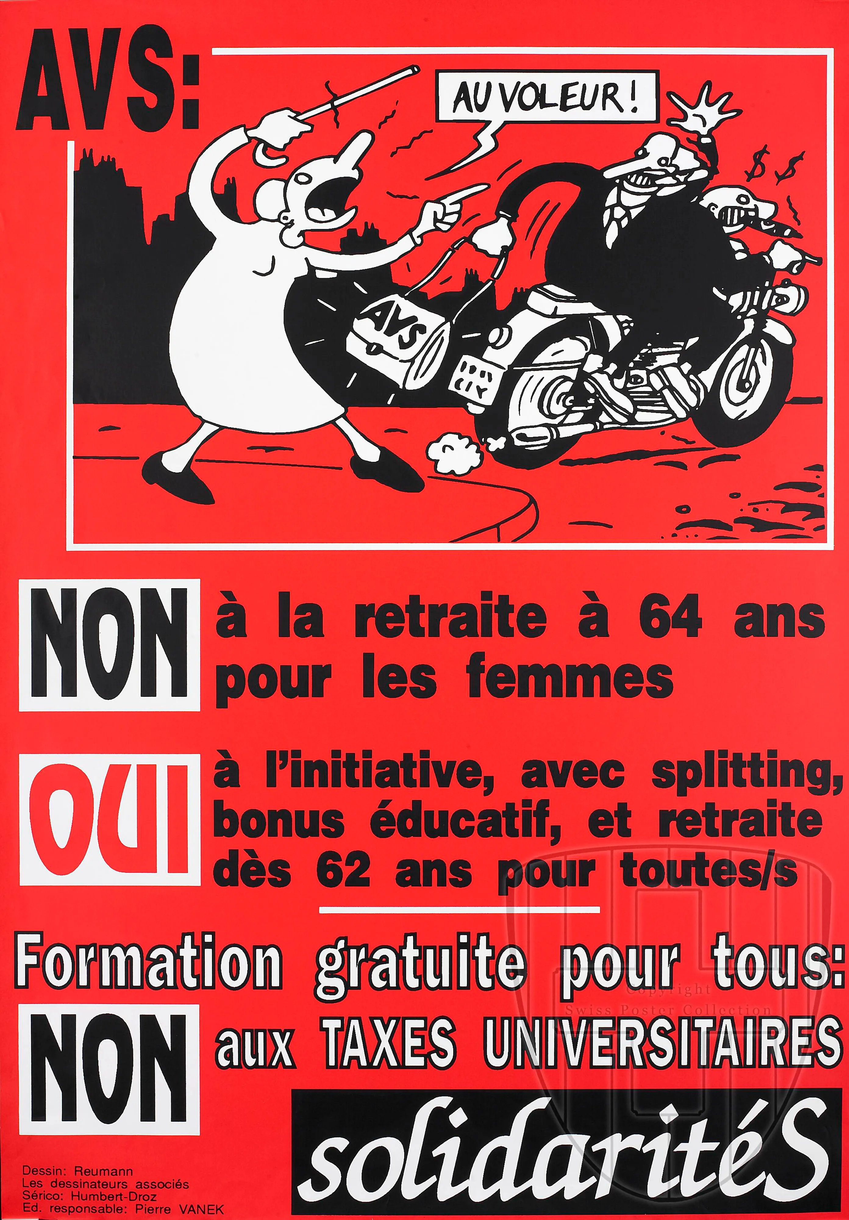 AVS: Au voleur!, Non à la retraite à 64 ans pour les femmes
