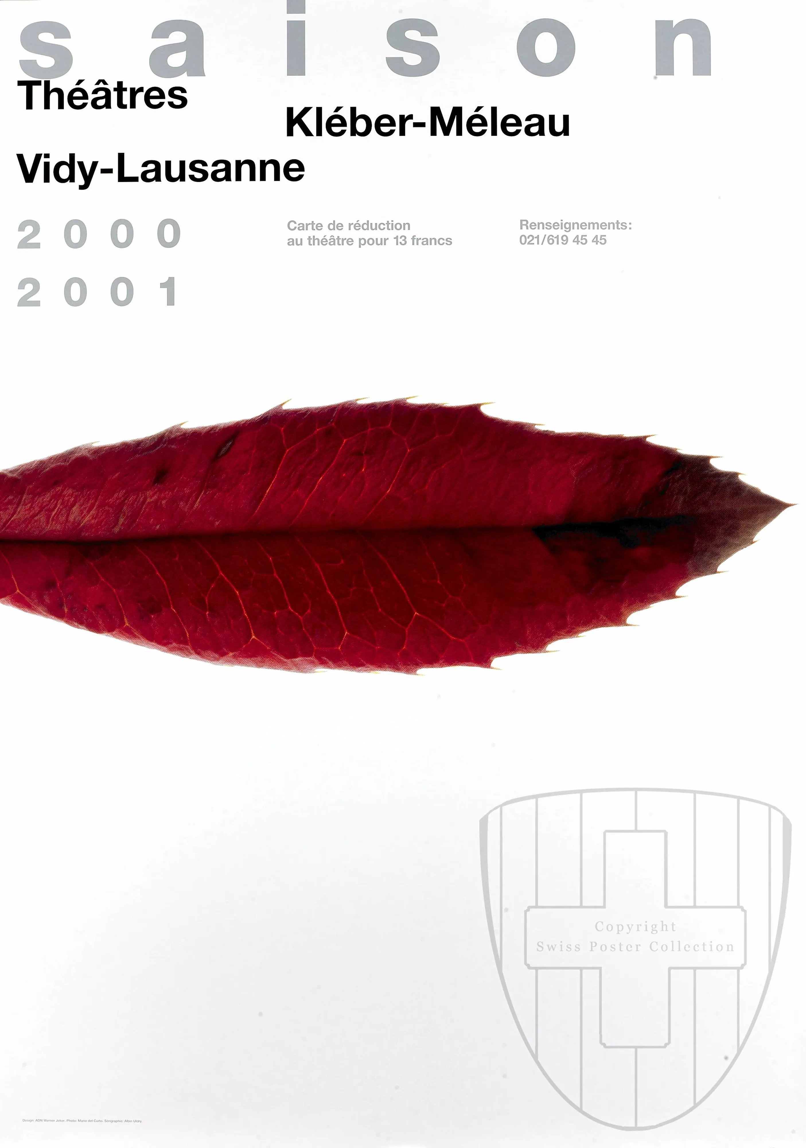 Saison 2000 2001. Théâtres Kléber-Méleau