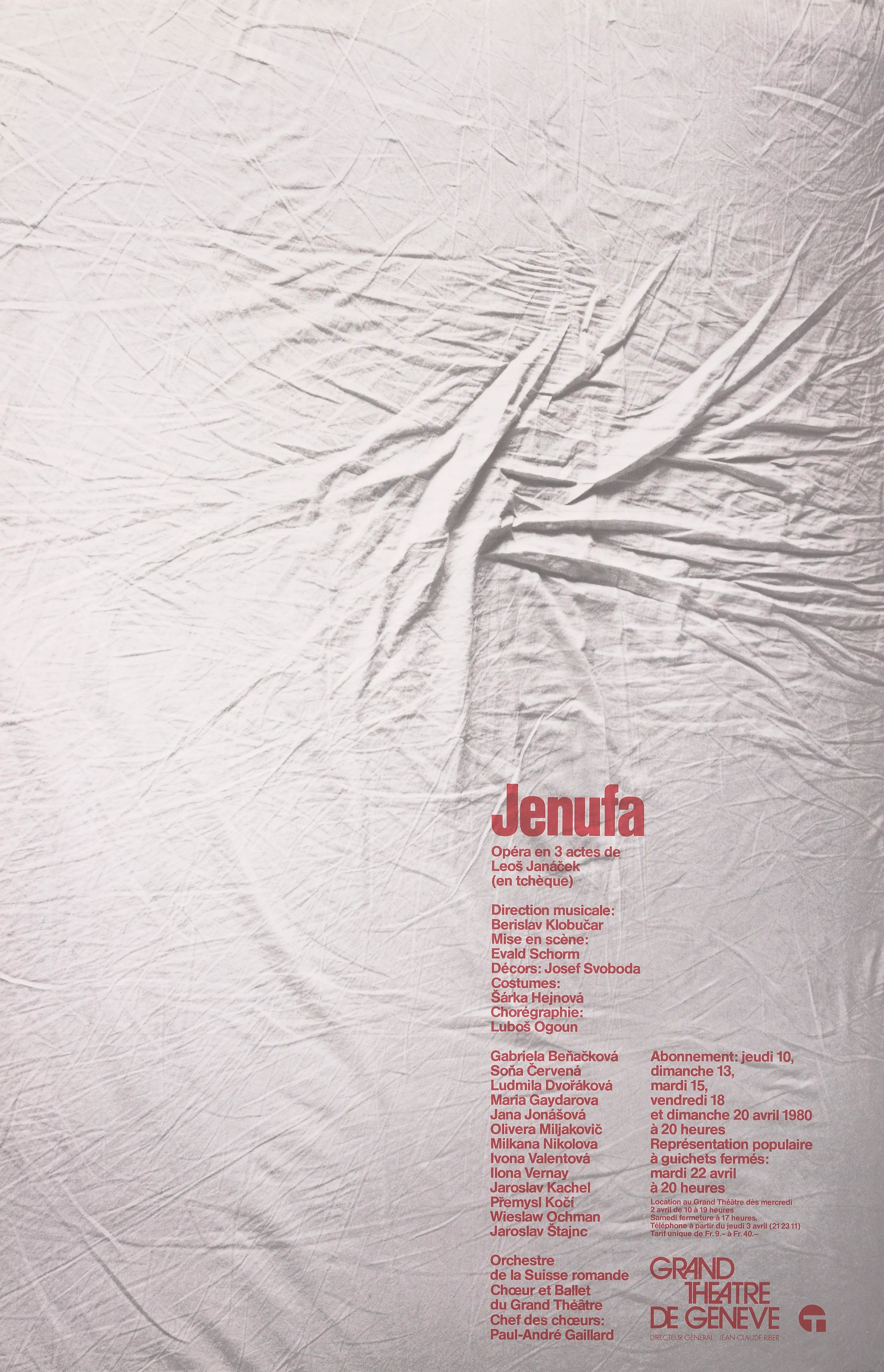 Jenufa, opéra en 3 actes de Leoš Janáček