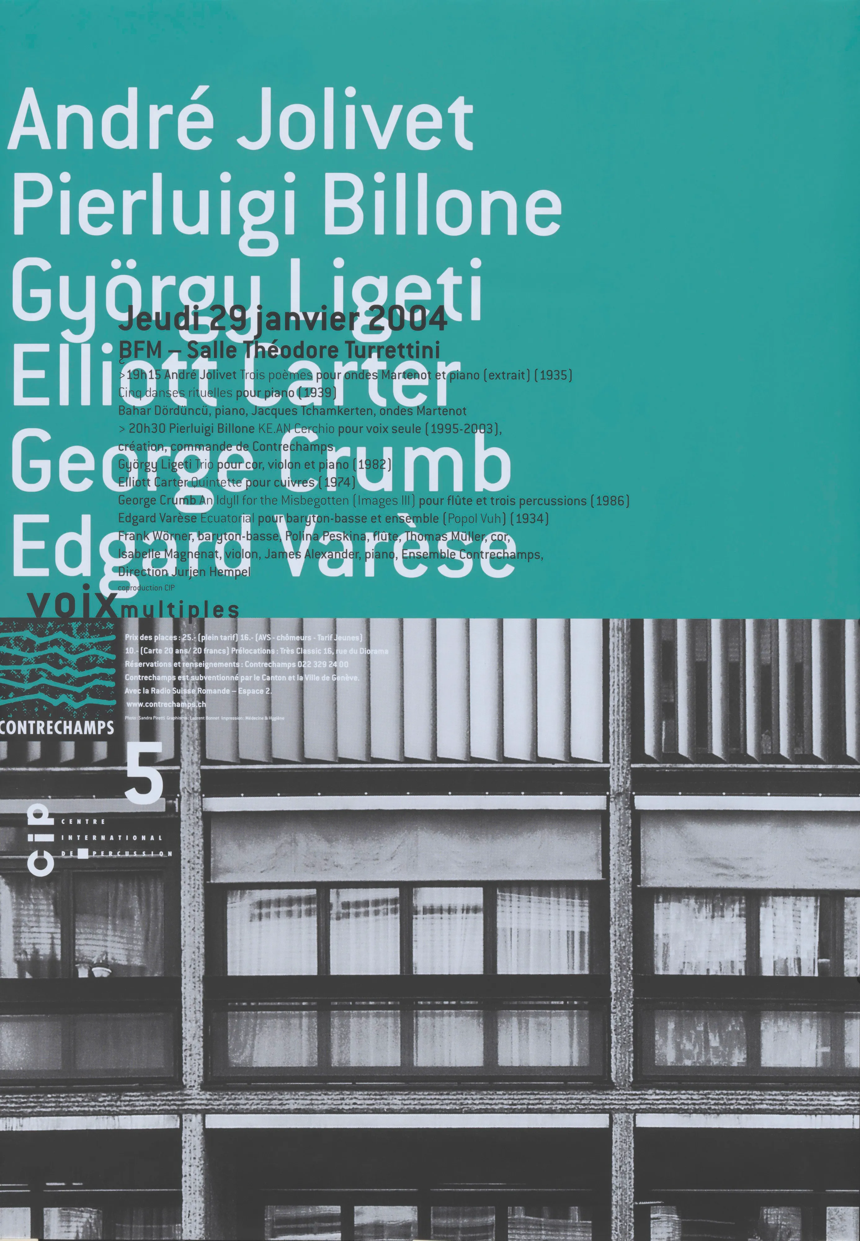 Jolivet, Billone, Ligeti, Carter, Crumb, Varèse
