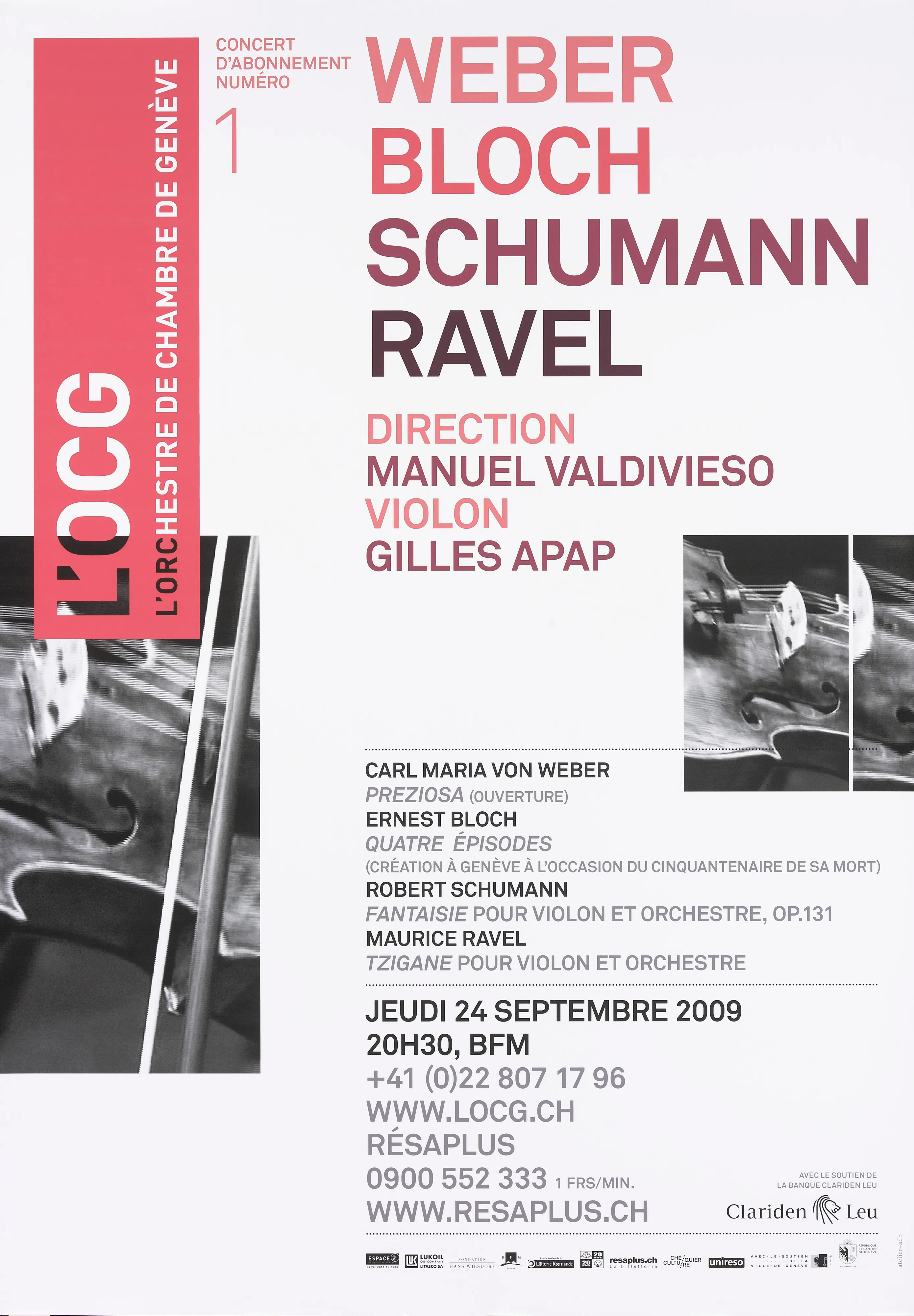 Weber. Bloch. Schumann. Ravel