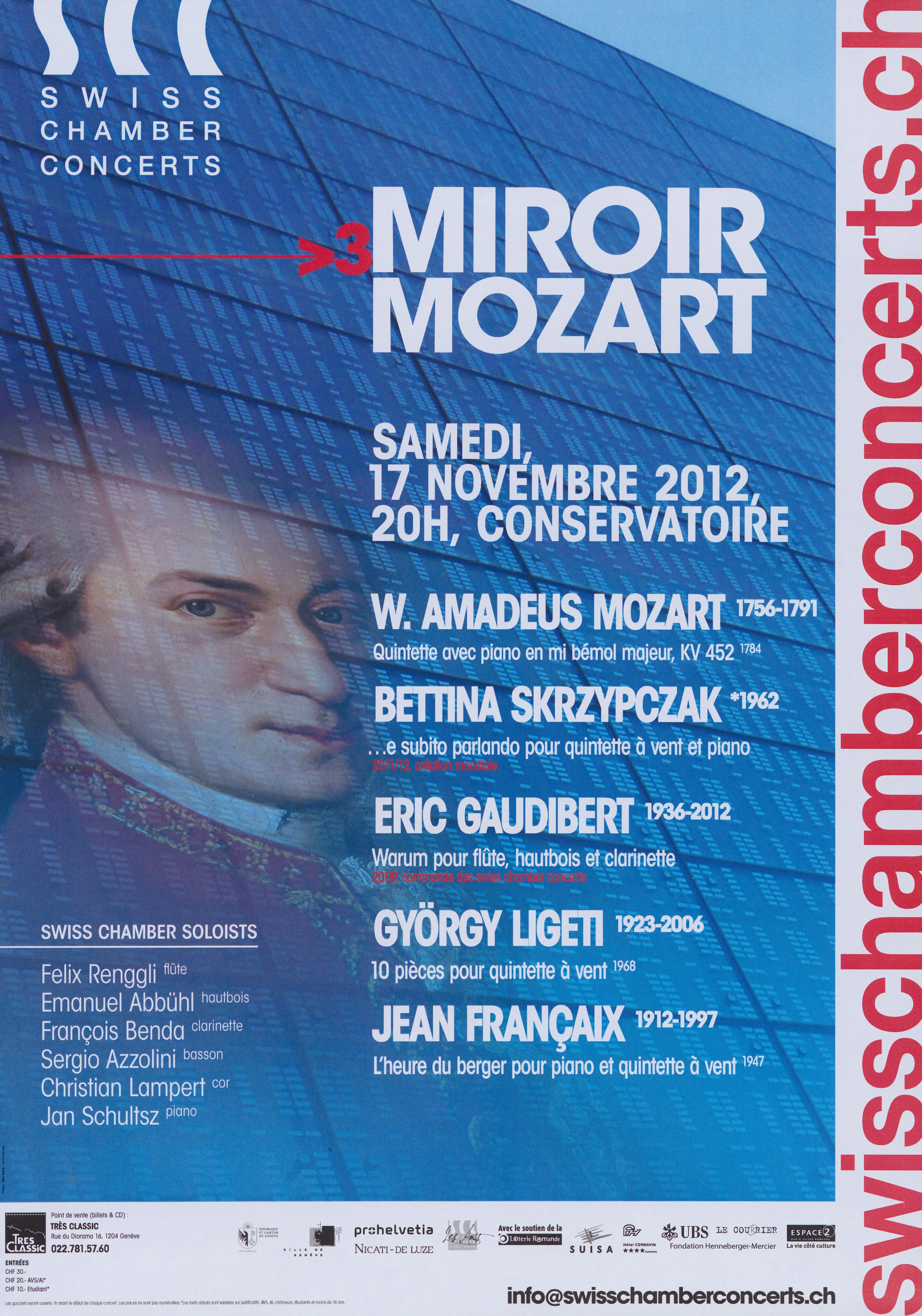 3miroir Mozart, Swiss Chamber concerts