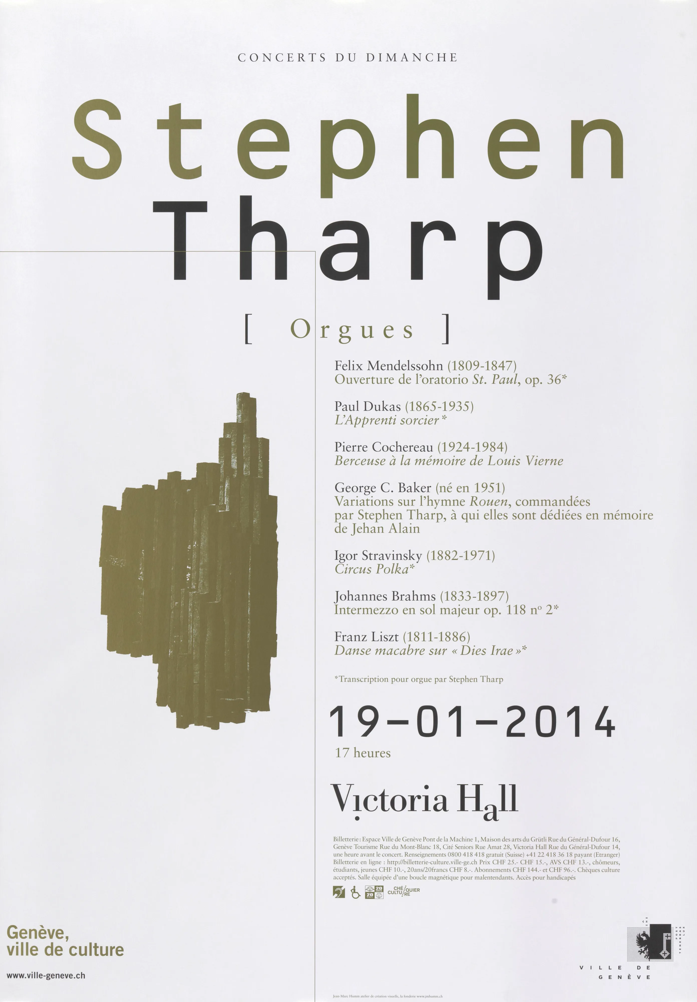 Stephen Tharp, Concerts du dimanche