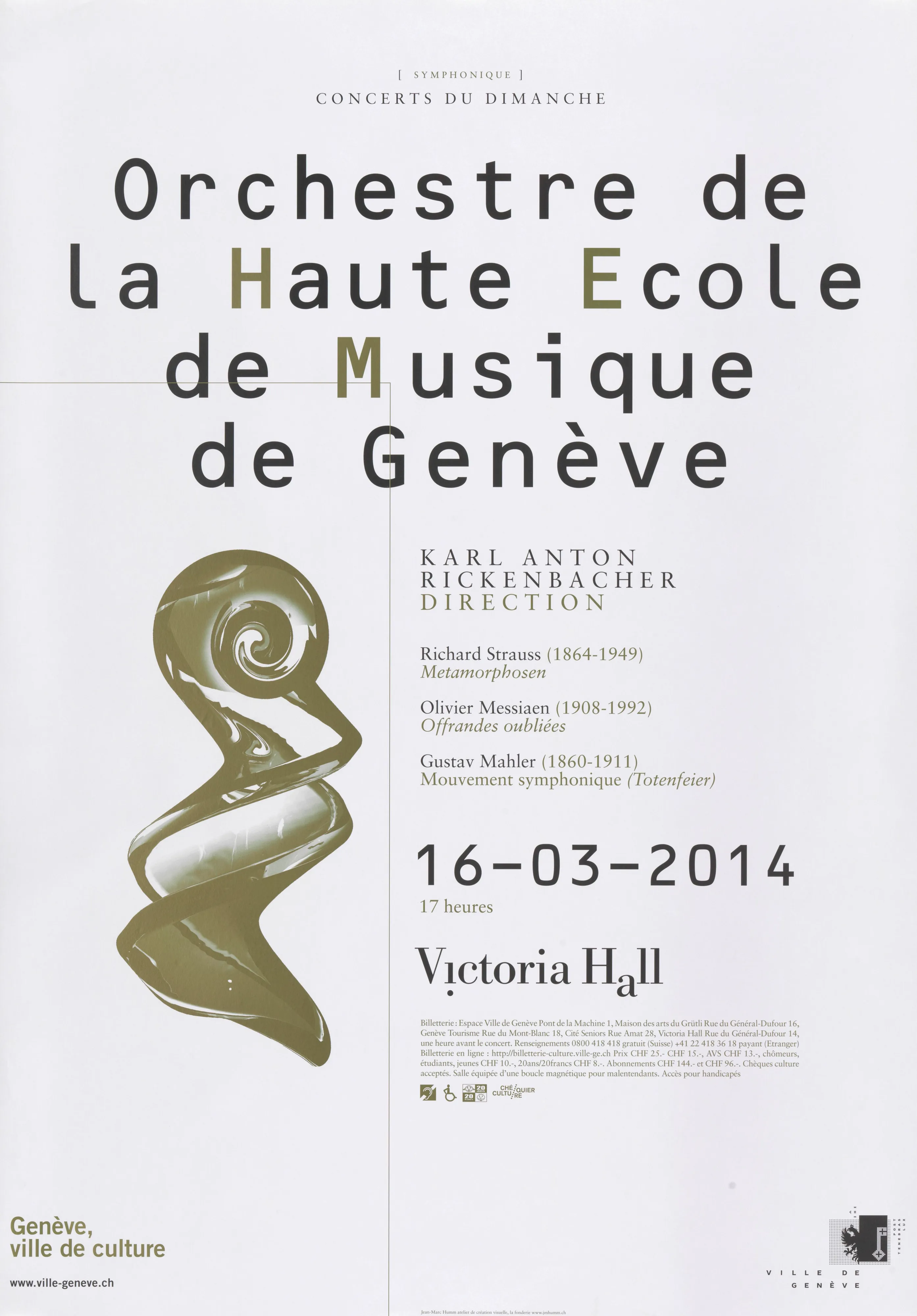 Orchestre de la Haute Ecole de Musique de Genève, Concerts du dimanche