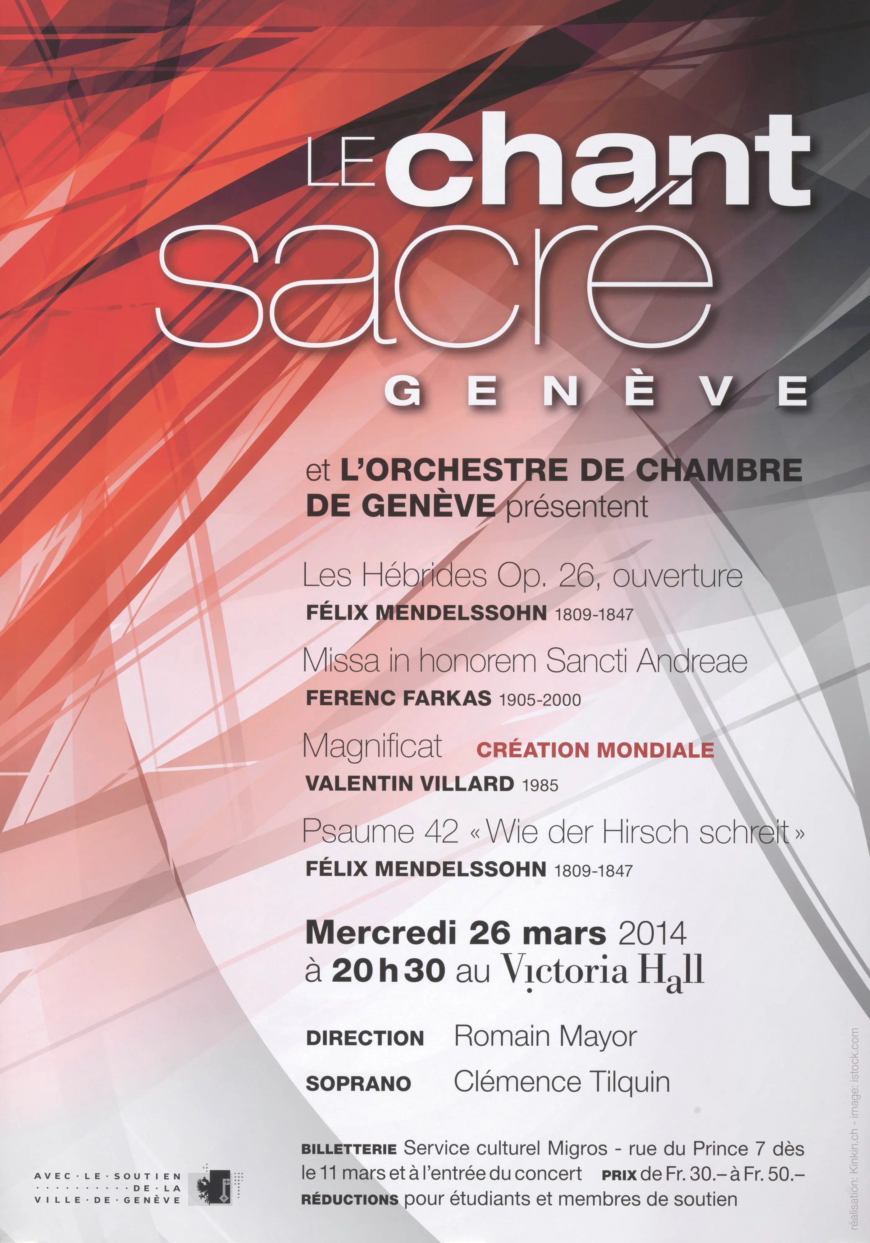Le Chant Sacré, Orchestre de chambre de Genève
