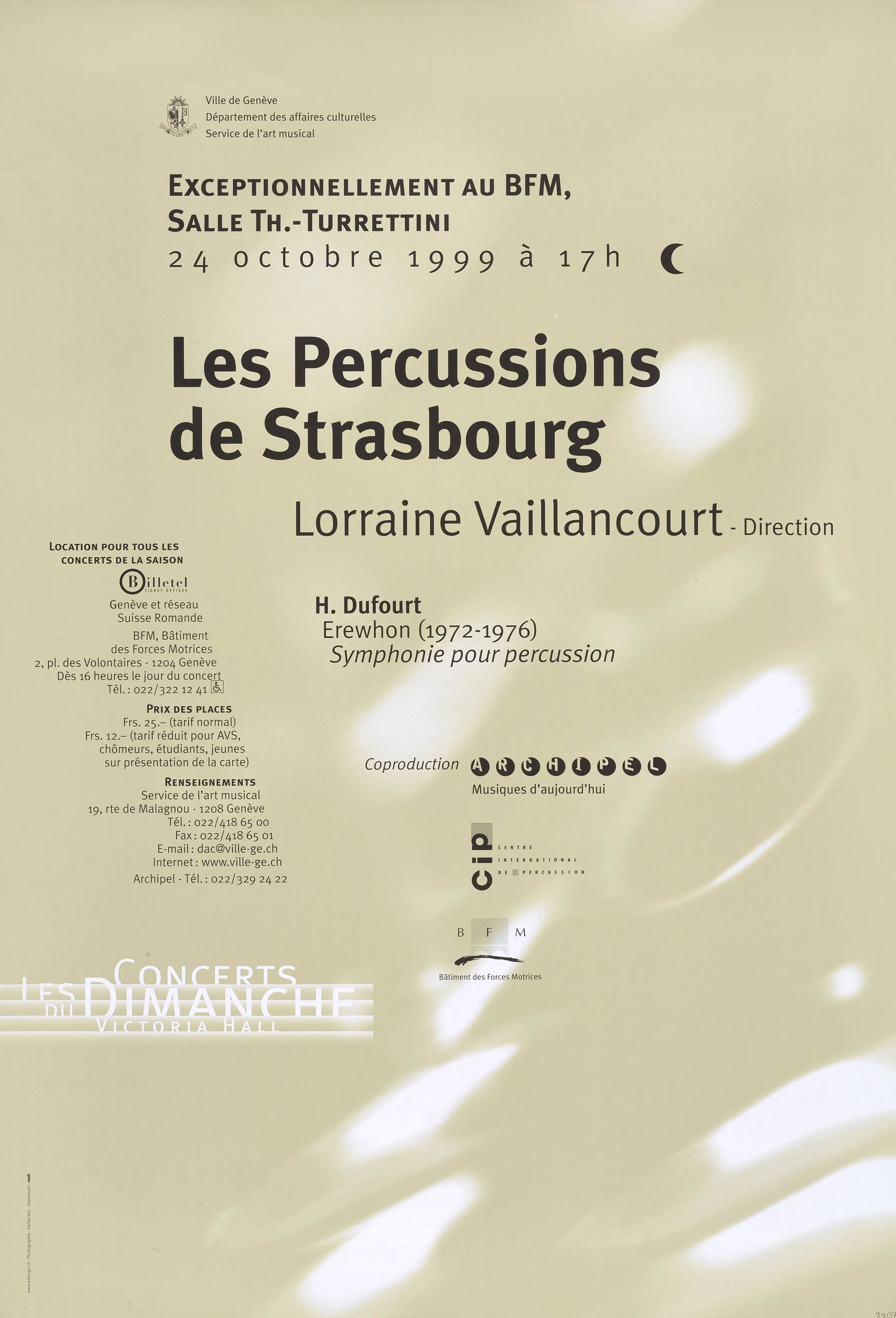 Les Concerts du Dimanche, Les Percussions de Strasbourg Lorraine Vaillancourt