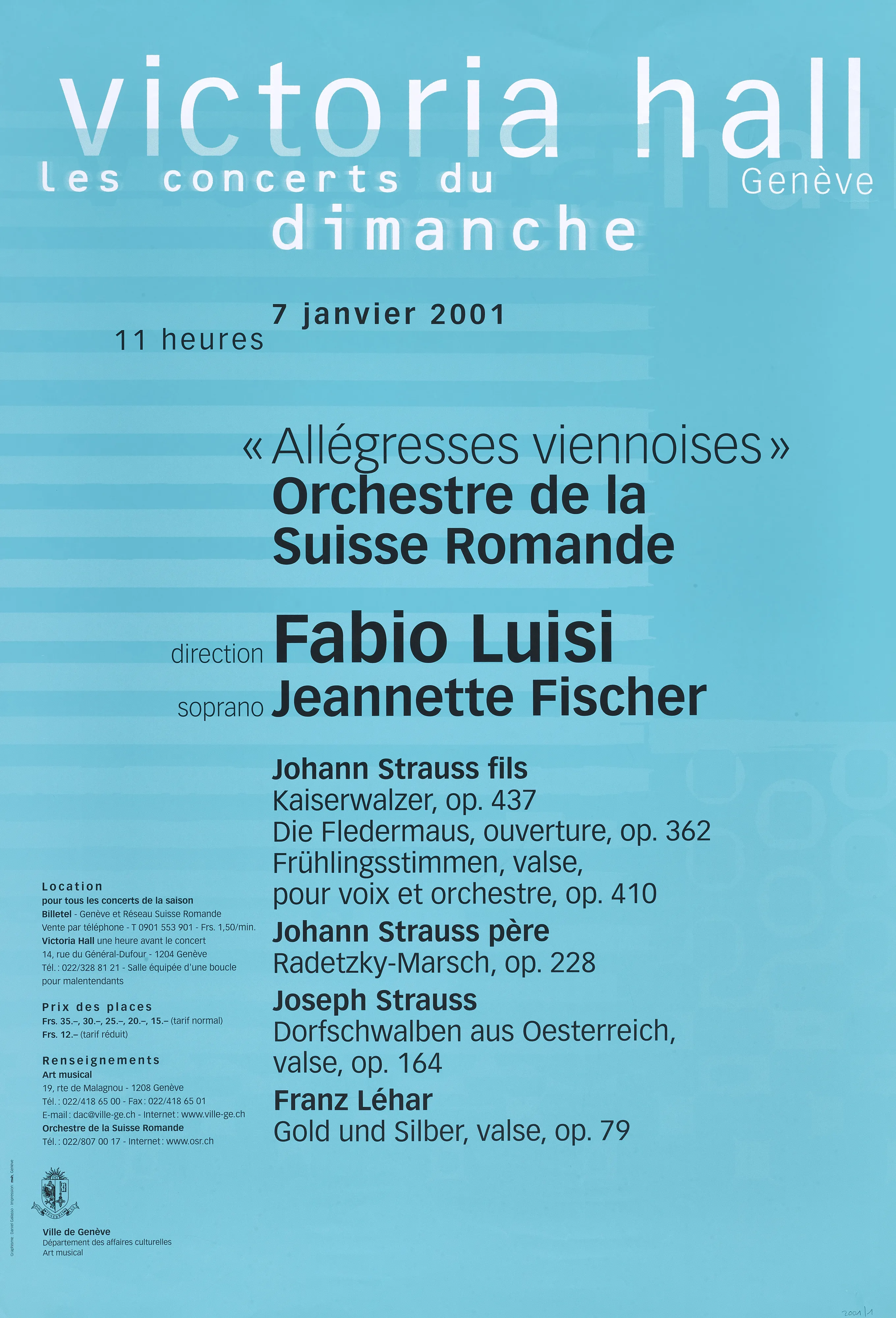 Victoria Hall. Les concerts du dimanche