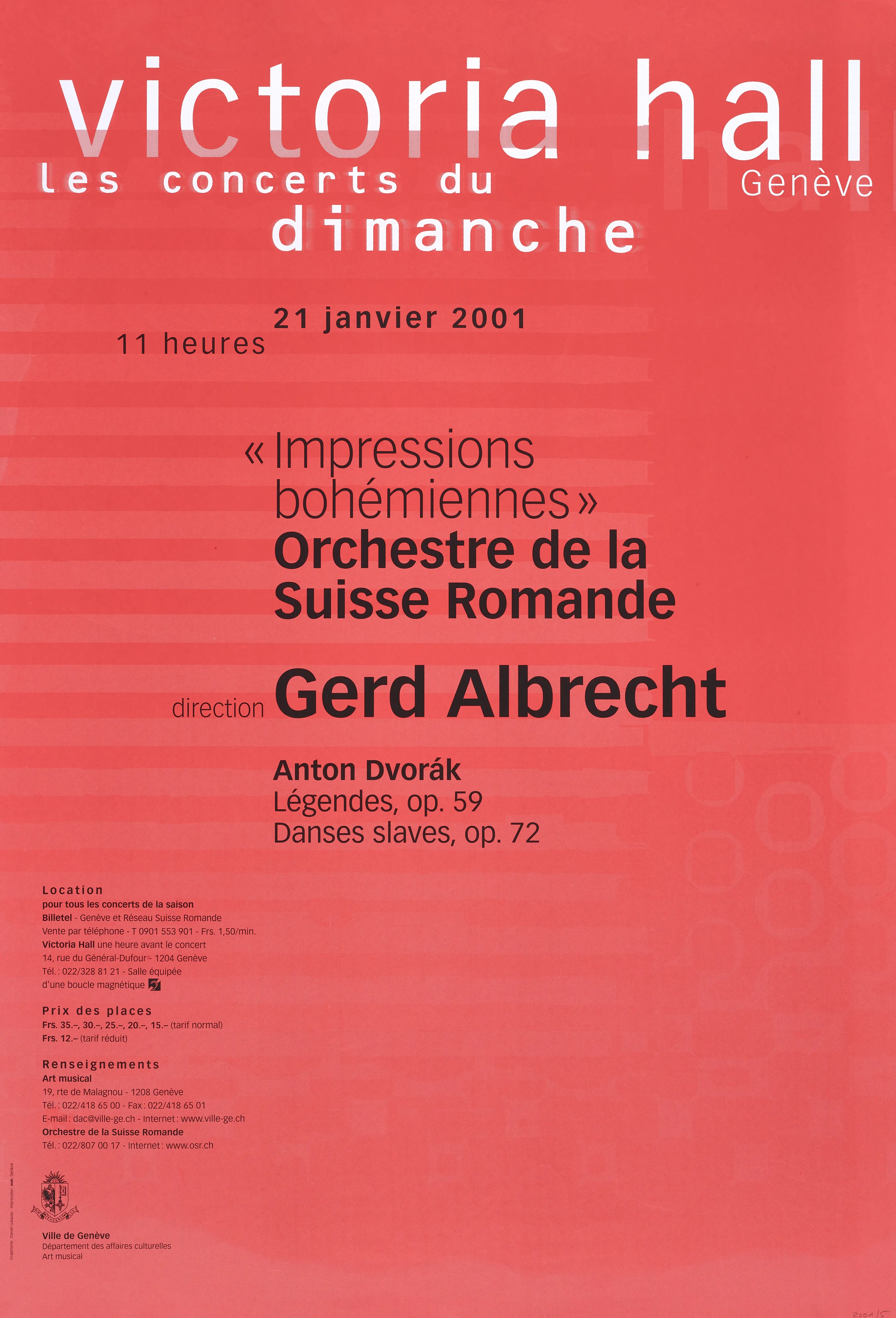 Victoria Hall. Les concerts du dimanche