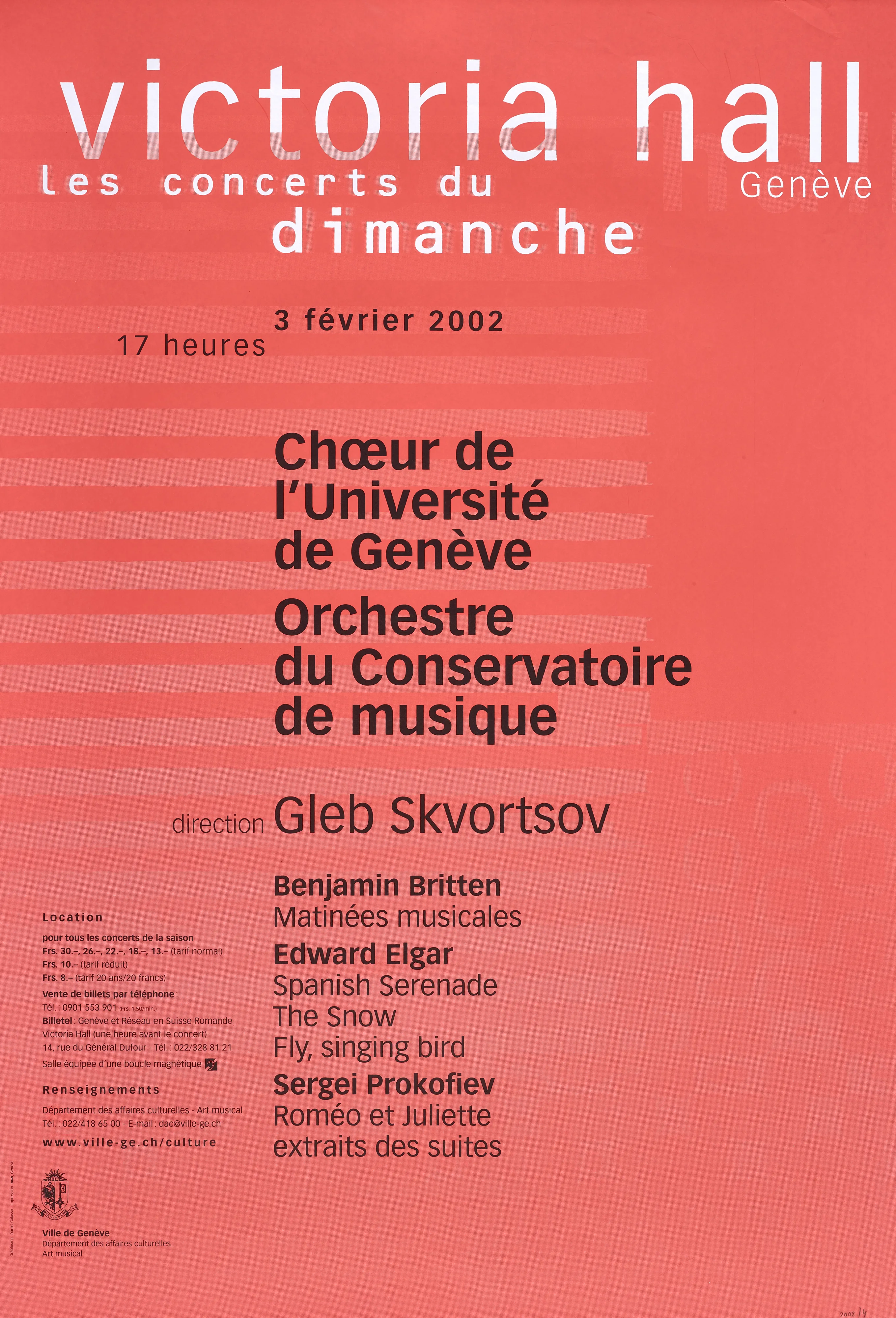 Victoria Hall. Les concerts du dimanche