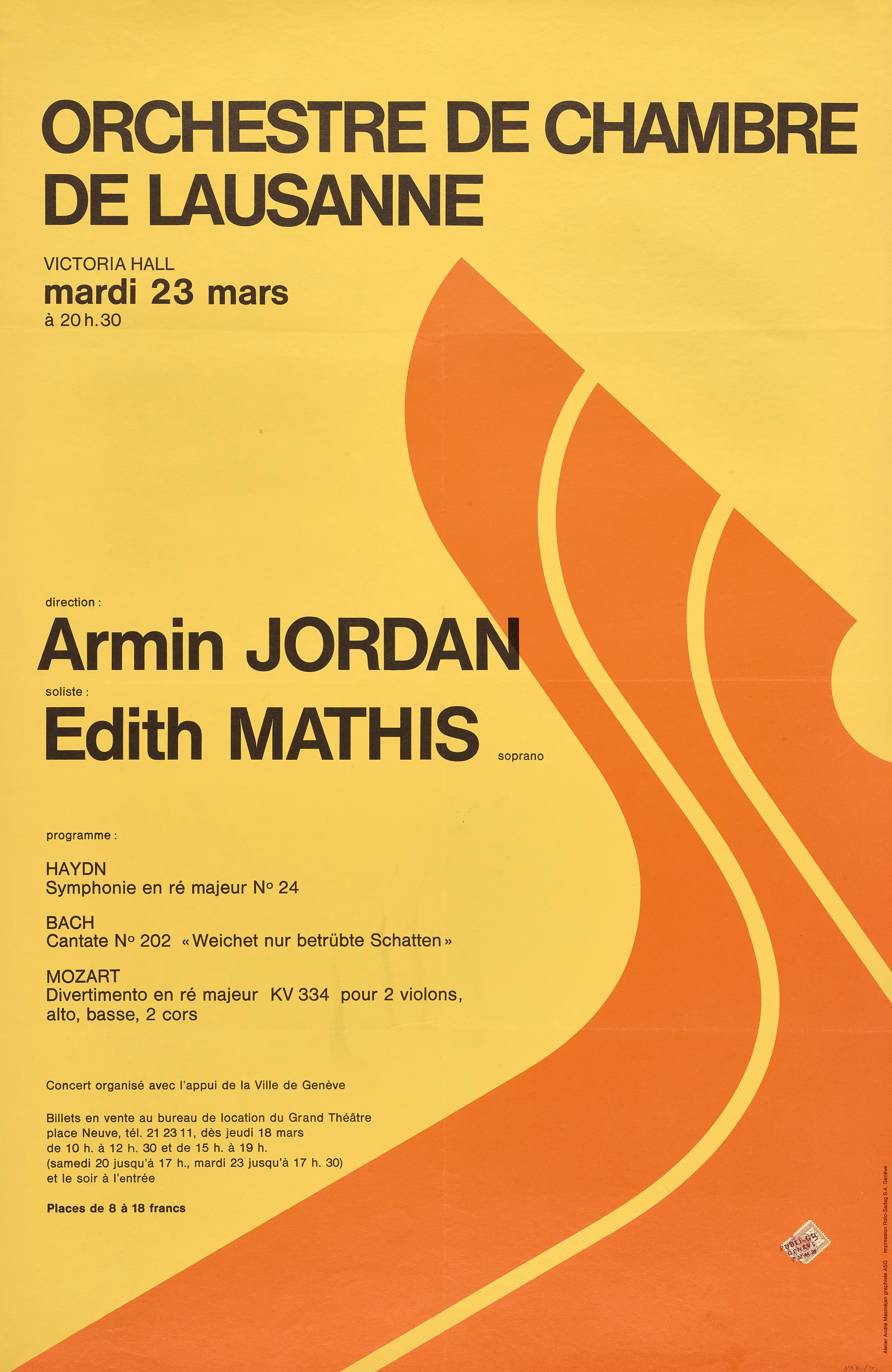 Orchestre de chambre de Lausanne, Armin Jordan direction