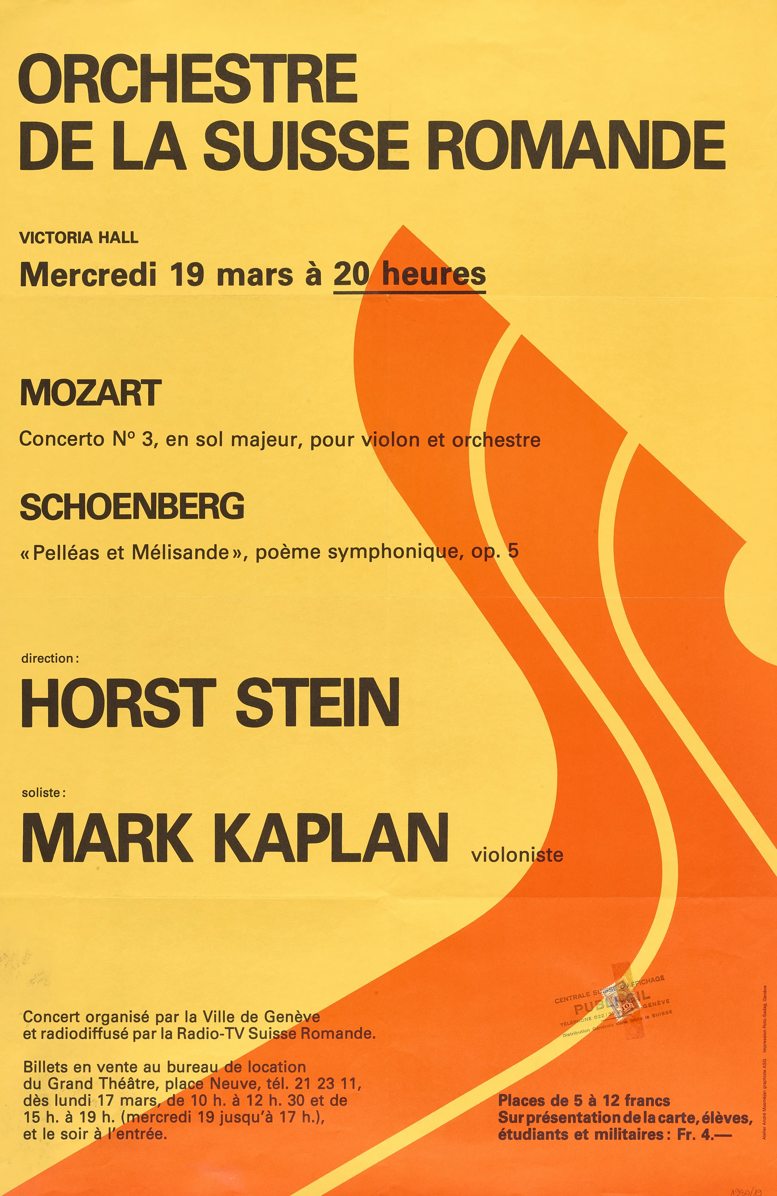 Orchestre de la Suisse romande, Horst Stein direction