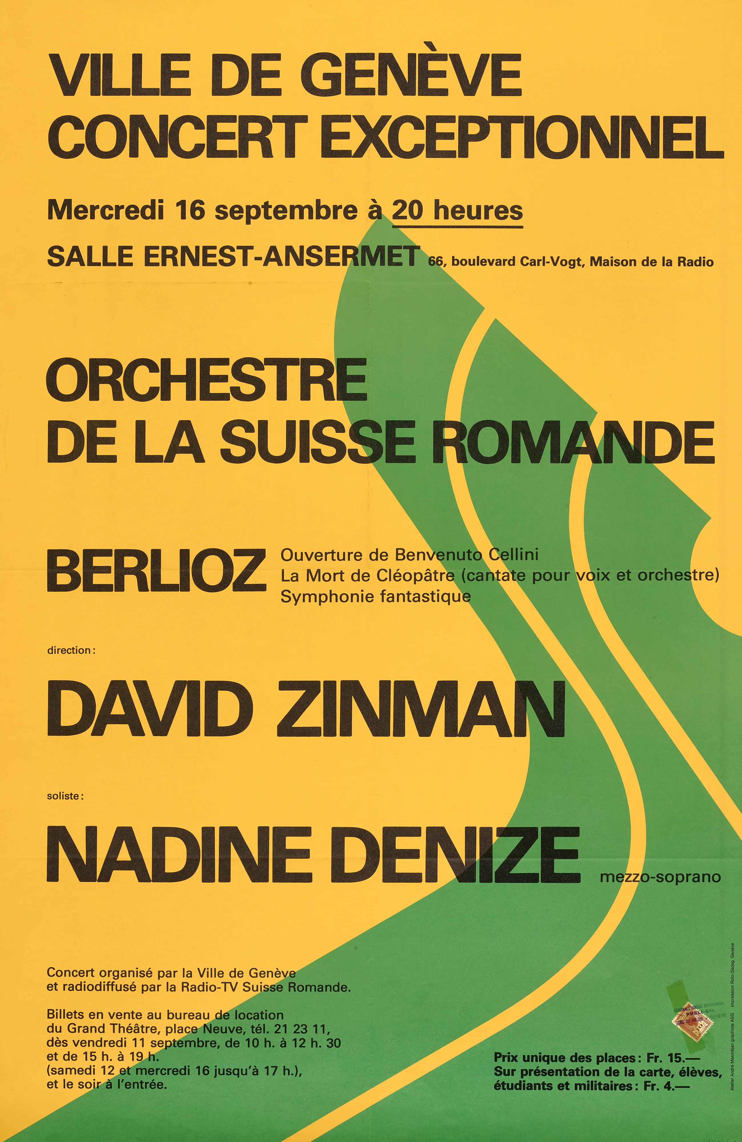 Concert exceptionnel, Orchestre de la Suisse Romande