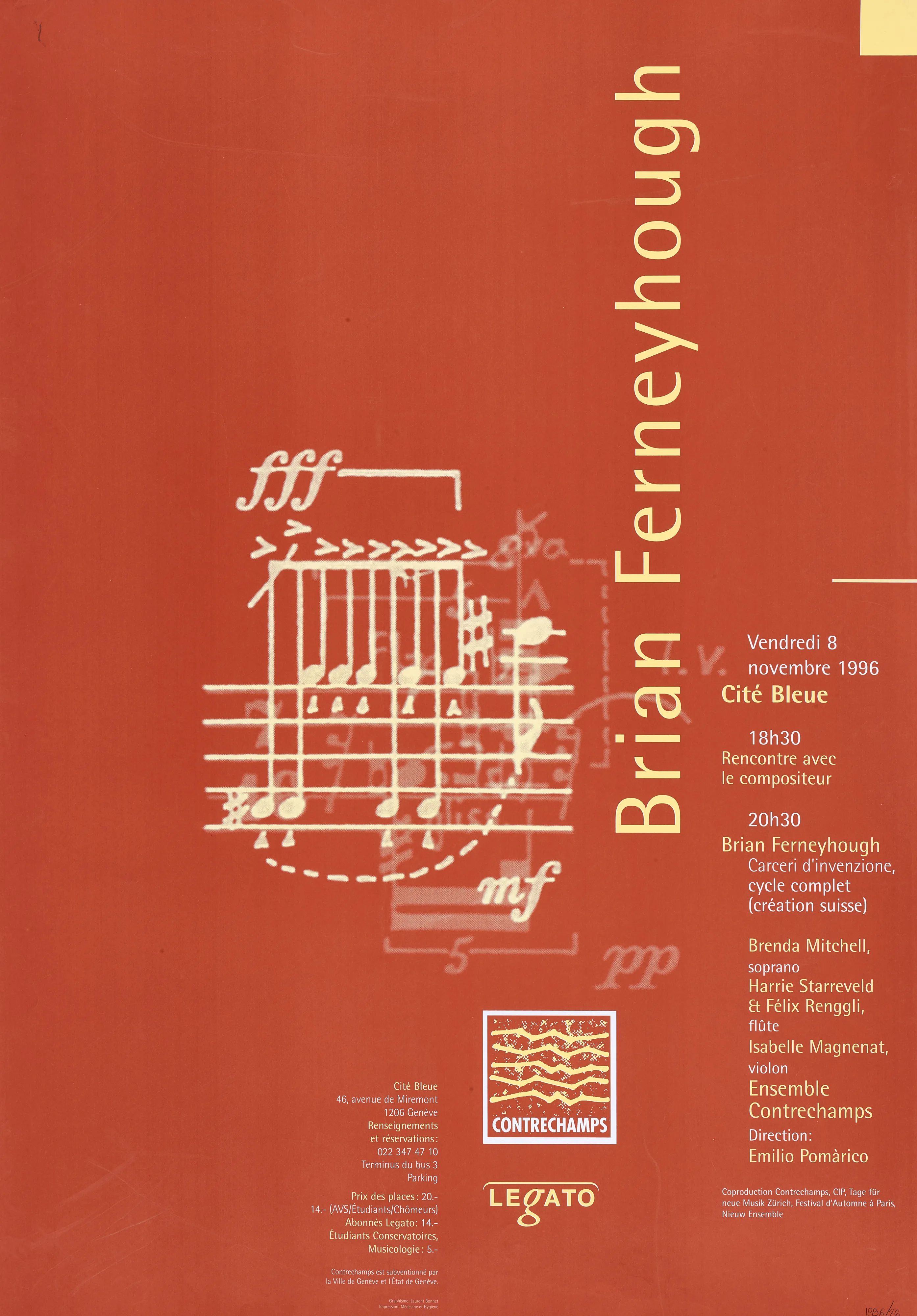 Brian Ferneyhough, Ensemble Contrechamps