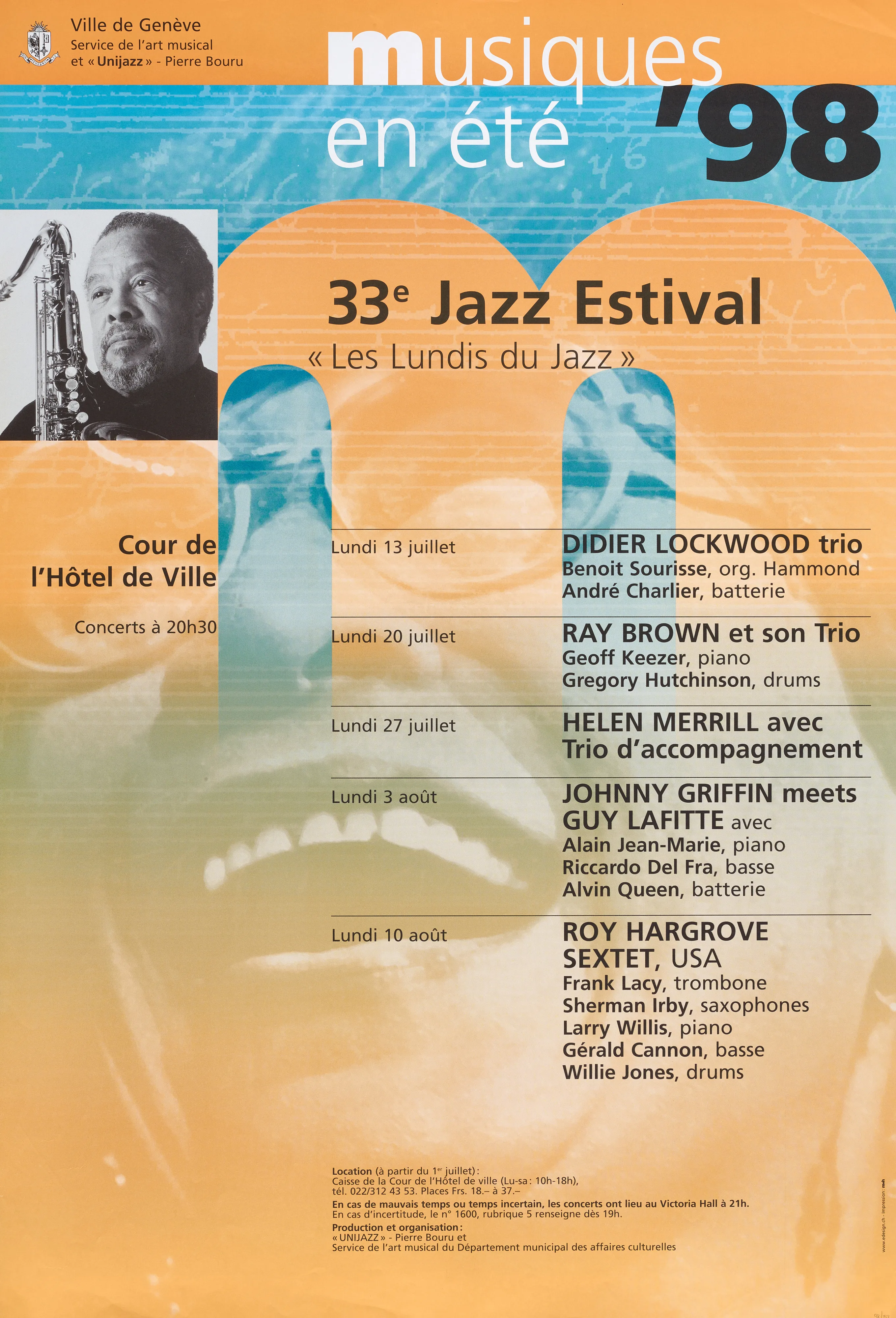 Musiques en été ’98, 33e Jazz Estival