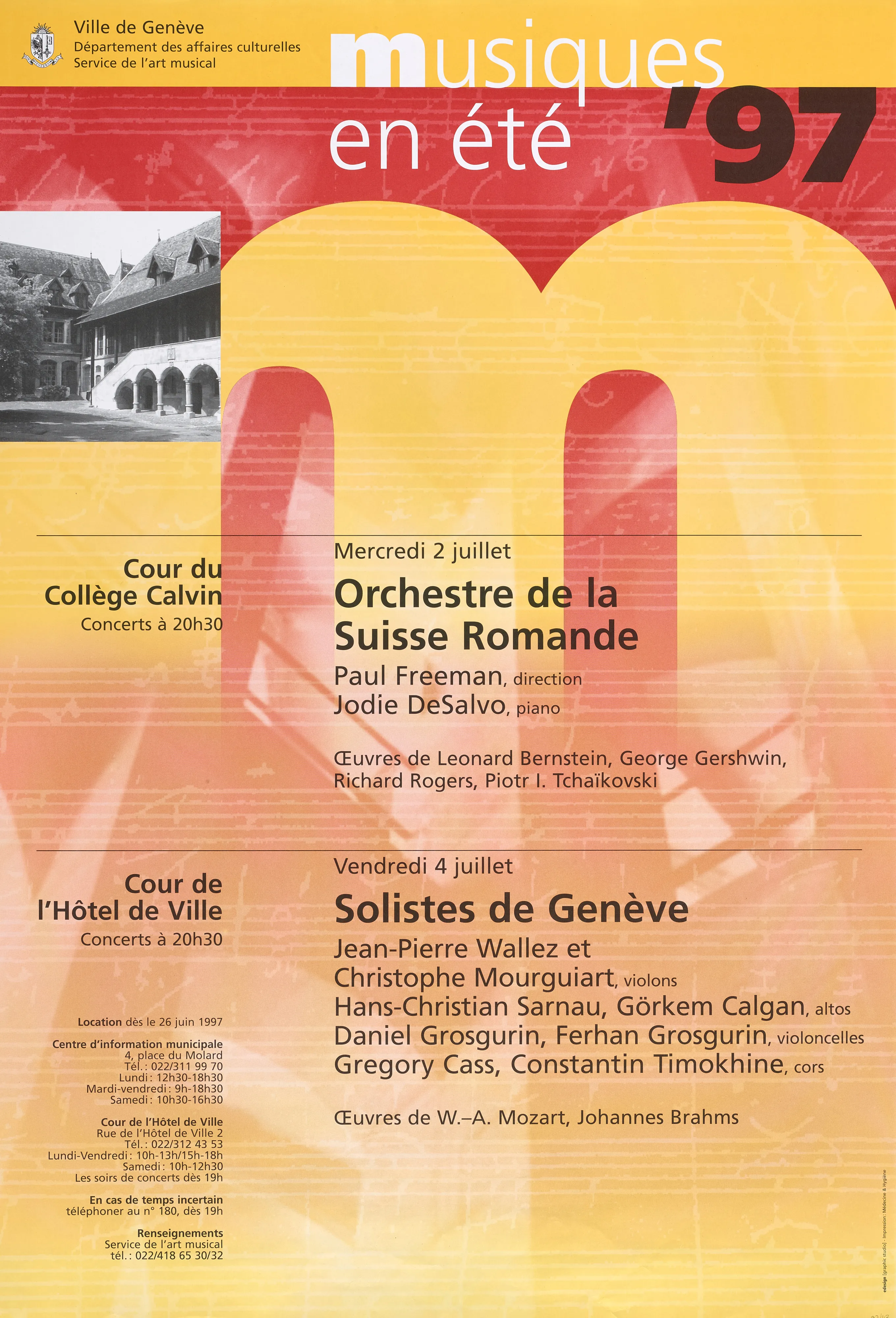 Musiques en été ’97, Orchestre de la Suisse Romande