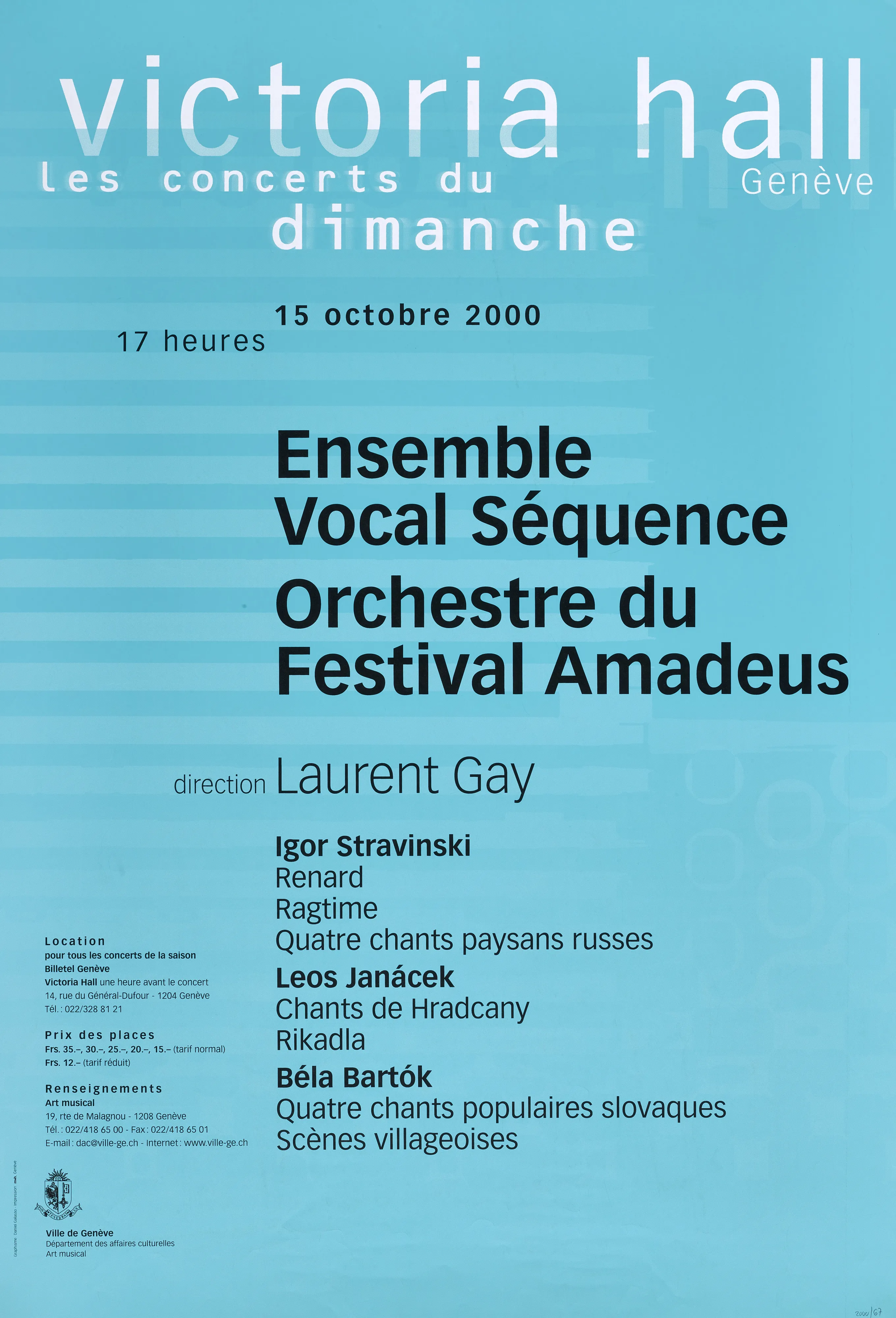 Victoria Hall. Les concerts du dimanche