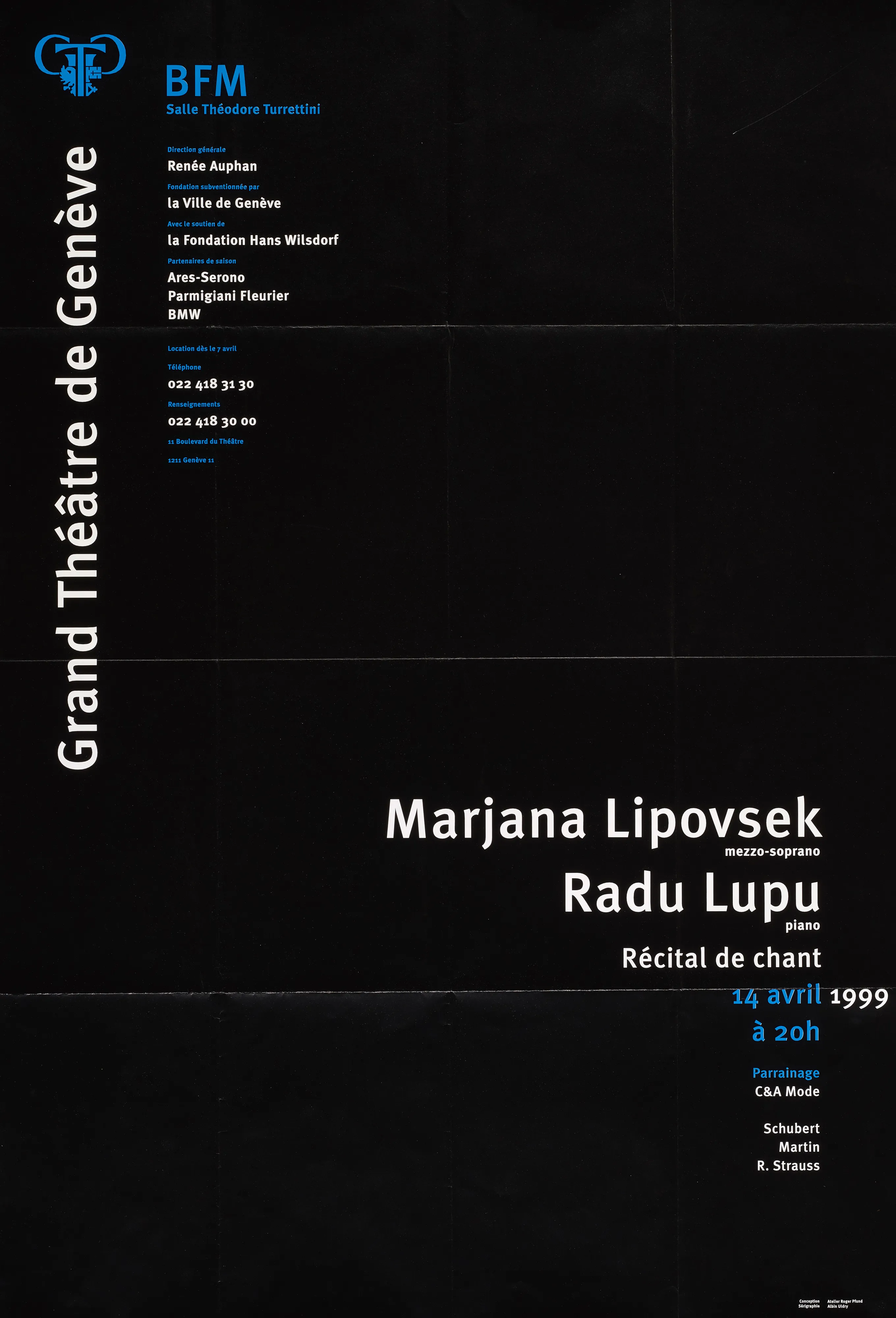 Récital de chant, Marjana Lipovsek mezzo-soprano