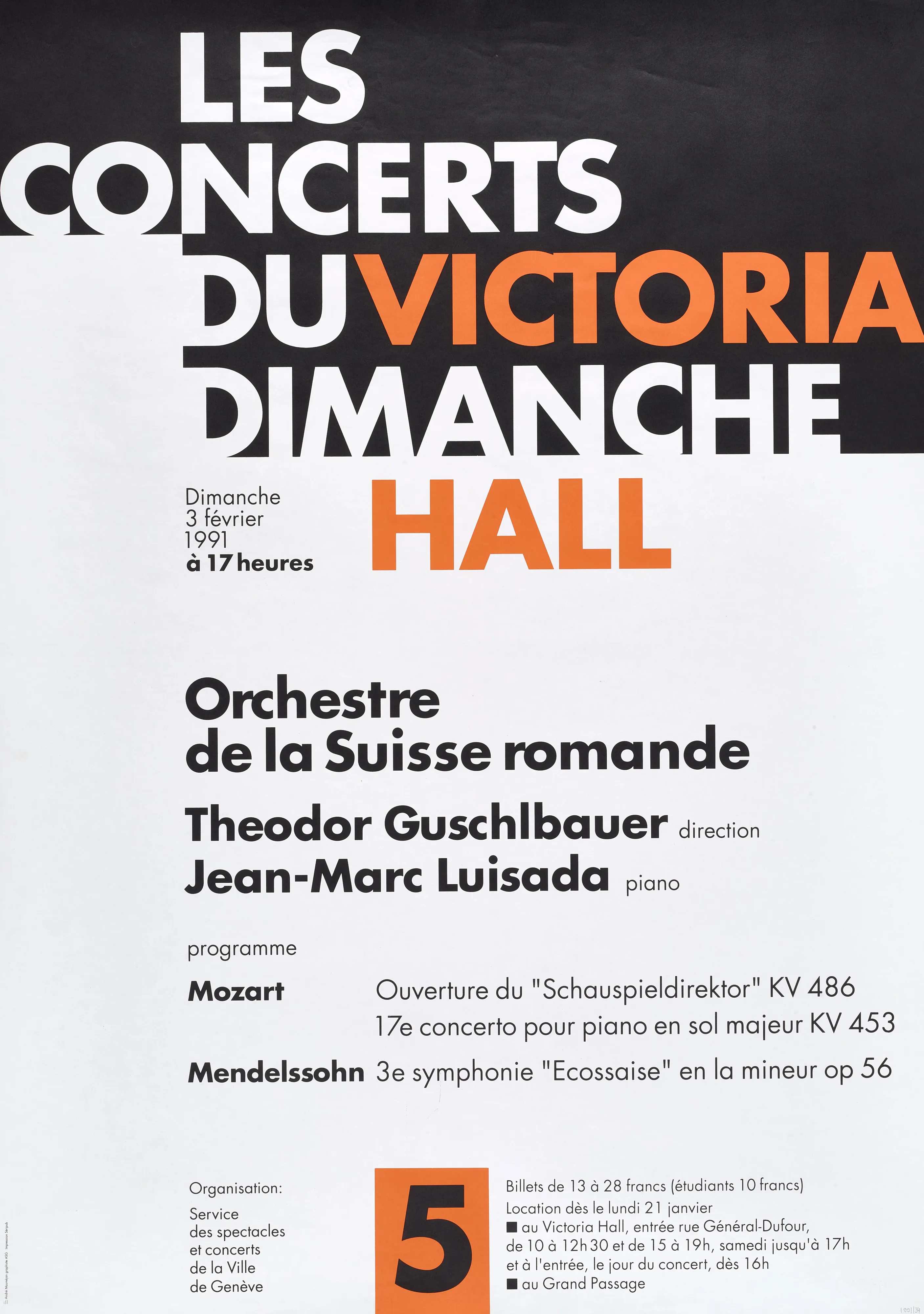 Les Concerts du Dimanche 5, Orchestre de la Suisse romande