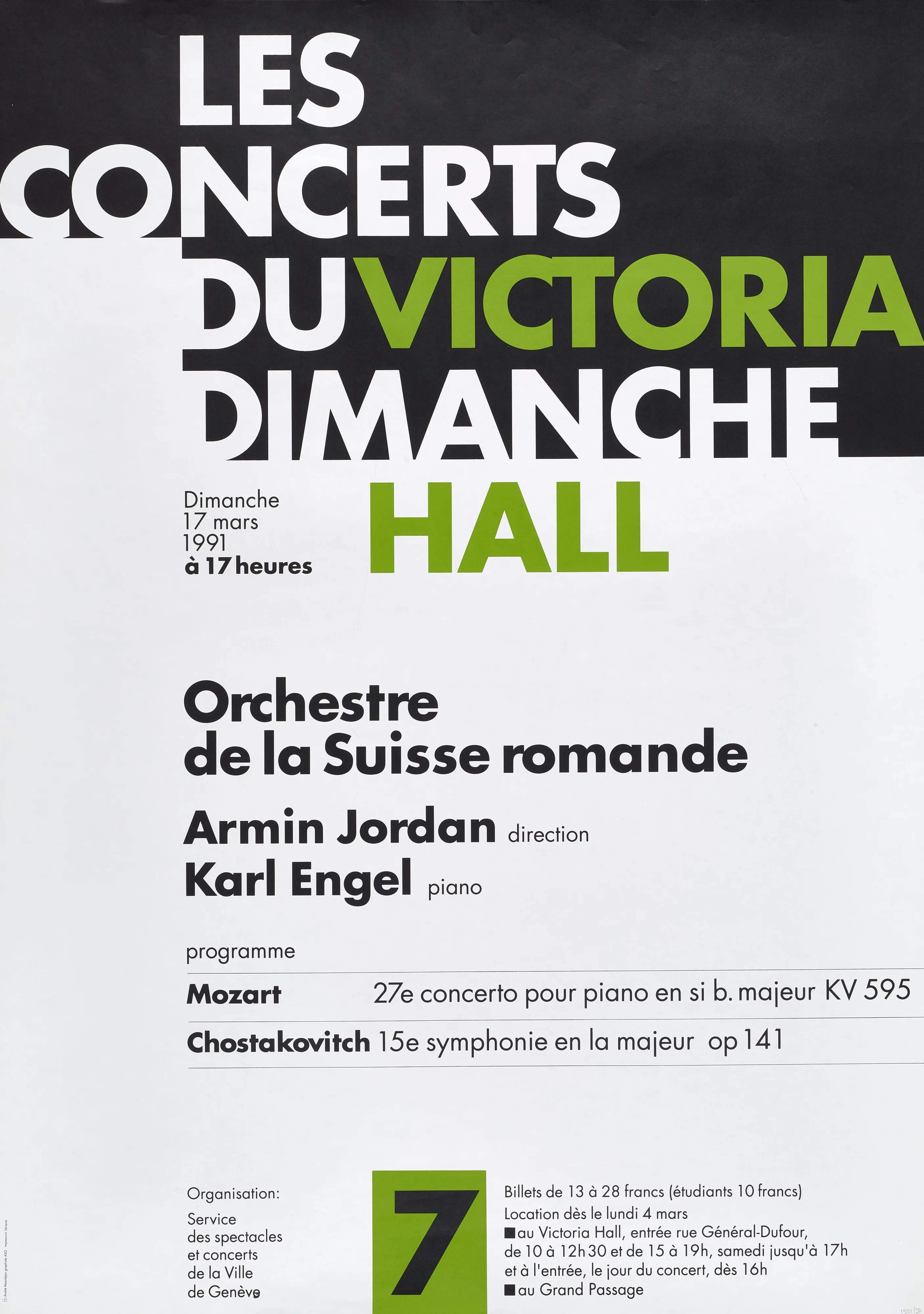 Les Concerts du Dimanche 7, Orchestre de la Suisse romande
