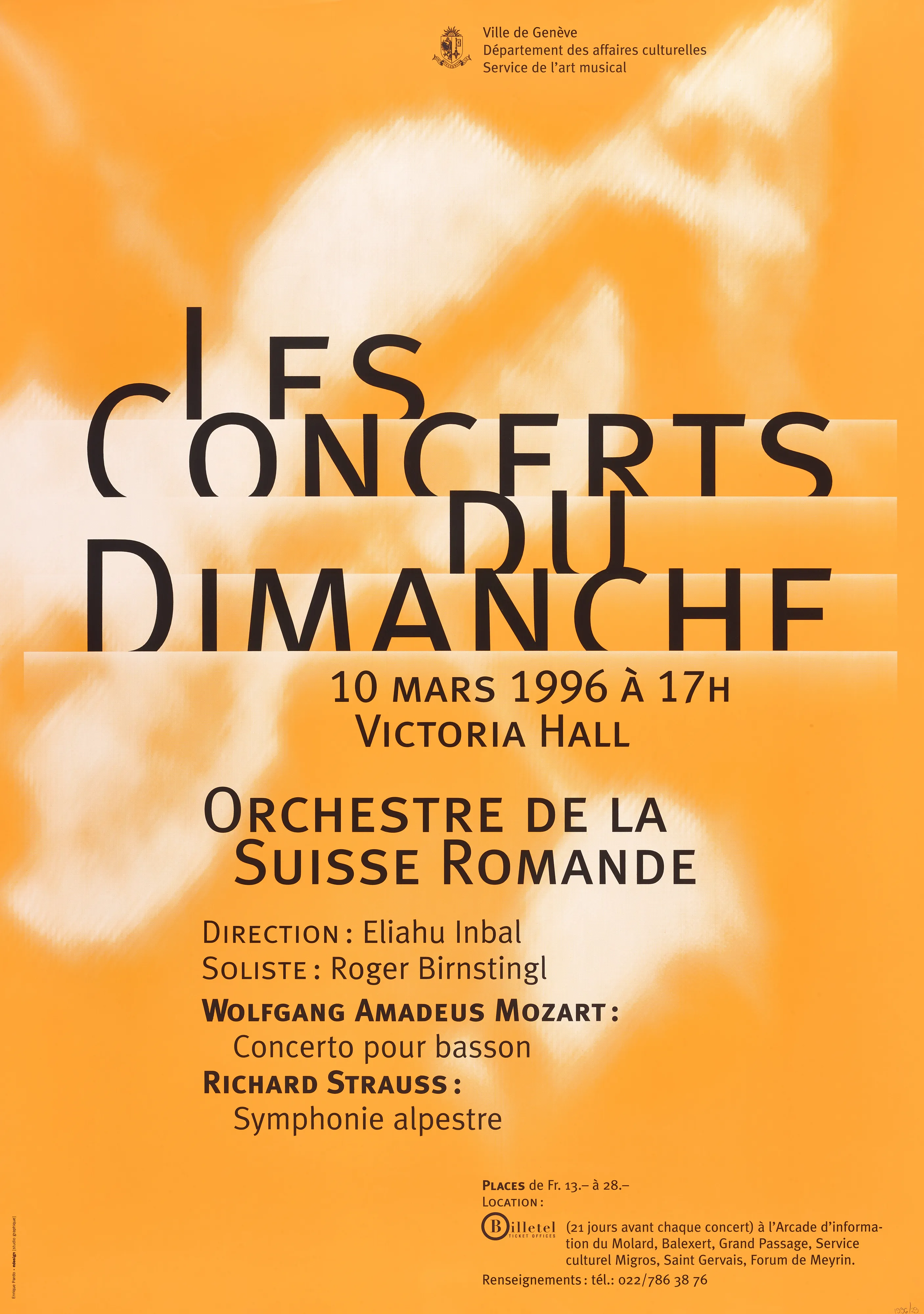Les Concerts du Dimanche, Orchestre de la Suisse romande