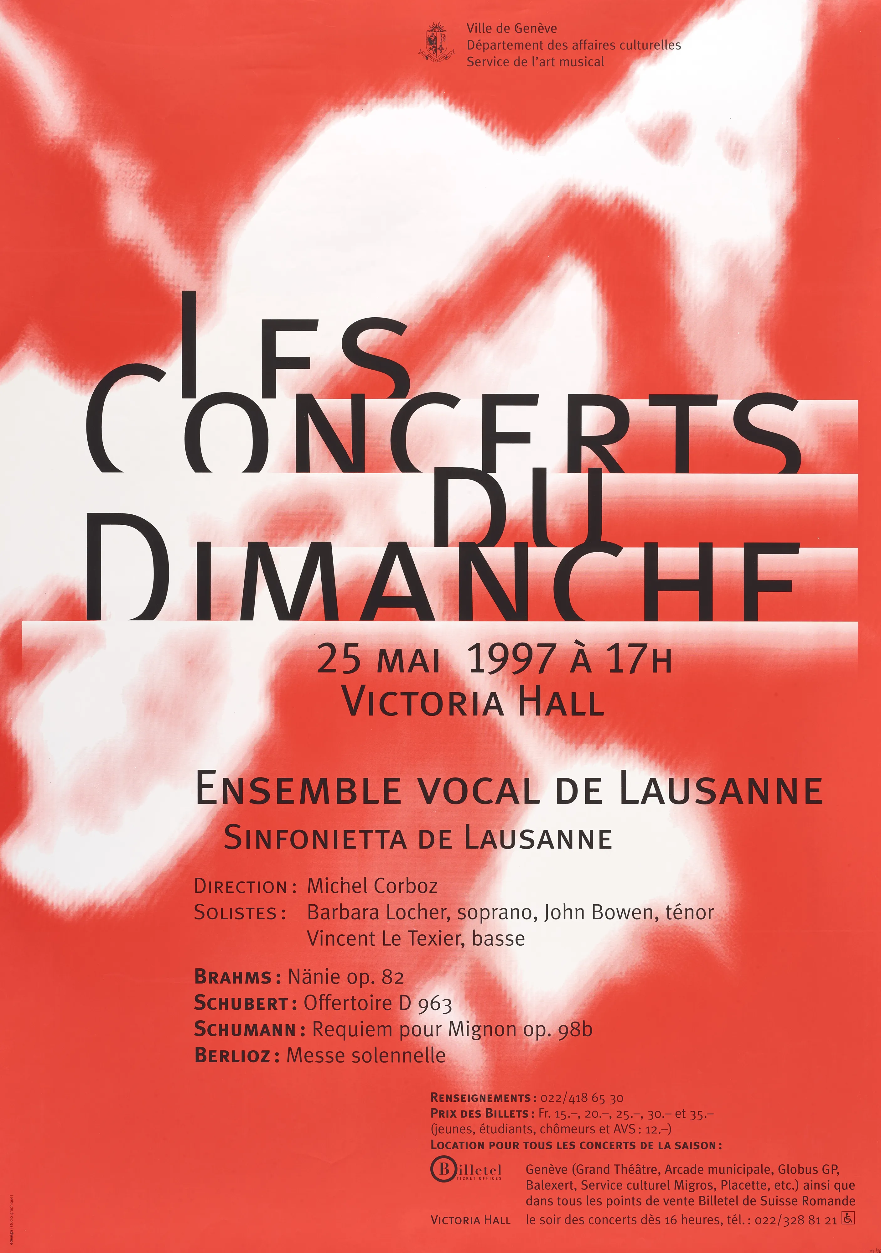 Les Concerts du Dimanche, Ensemble vocal de Lausanne