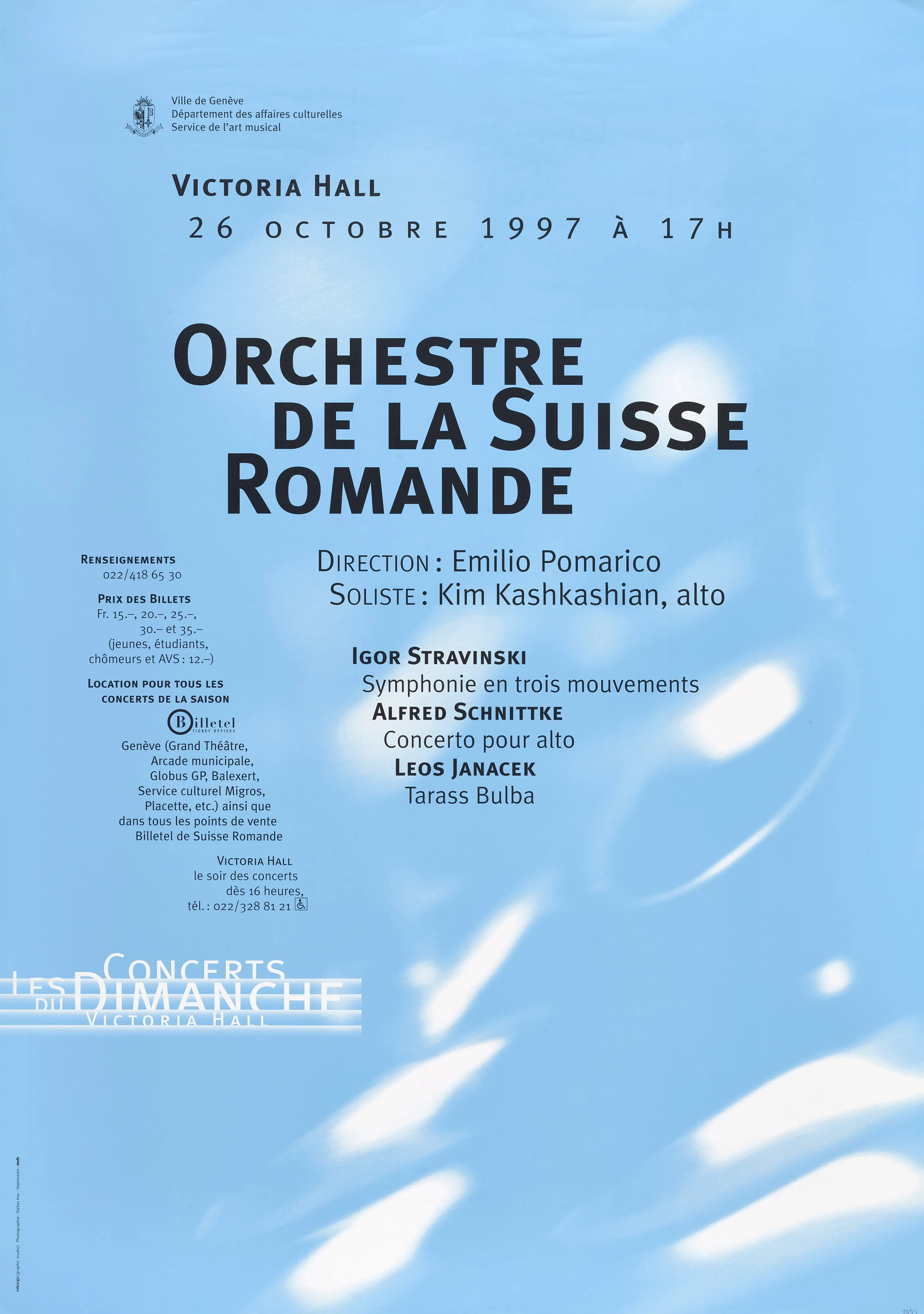 Les Concerts du Dimanche, Orchestre de la Suisse romande
