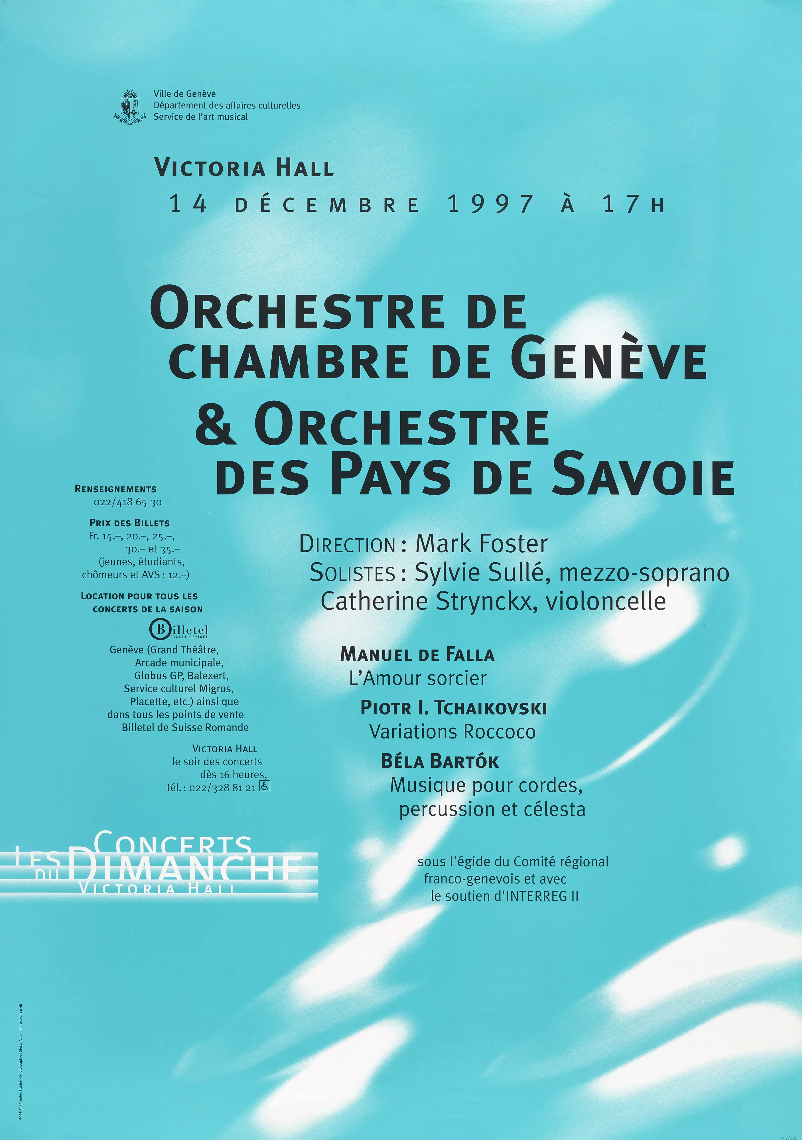 Les Concerts du Dimanche, Orchestre de chambre de Genève & Orchestre des Pays de Savoie