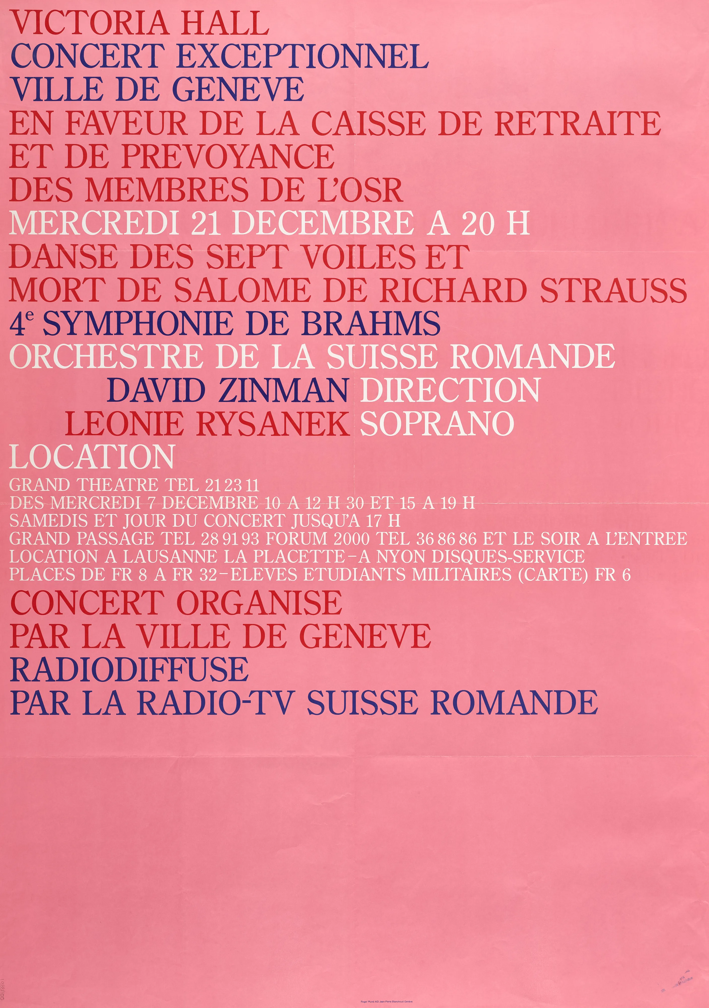 Concert exceptionnel Ville de Genève