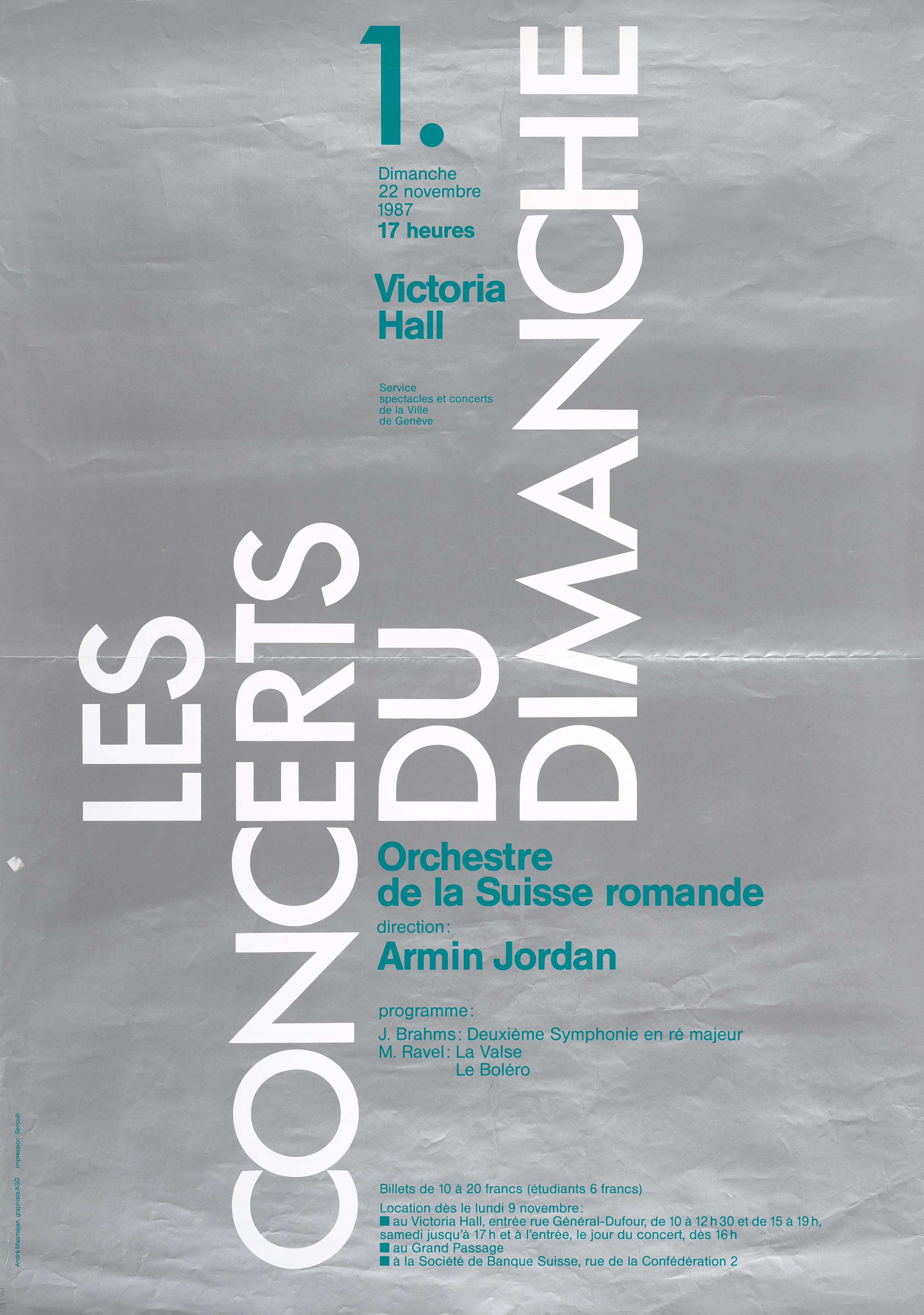 Les Concerts du Dimanche 1, Orchestre de la Suisse Romande