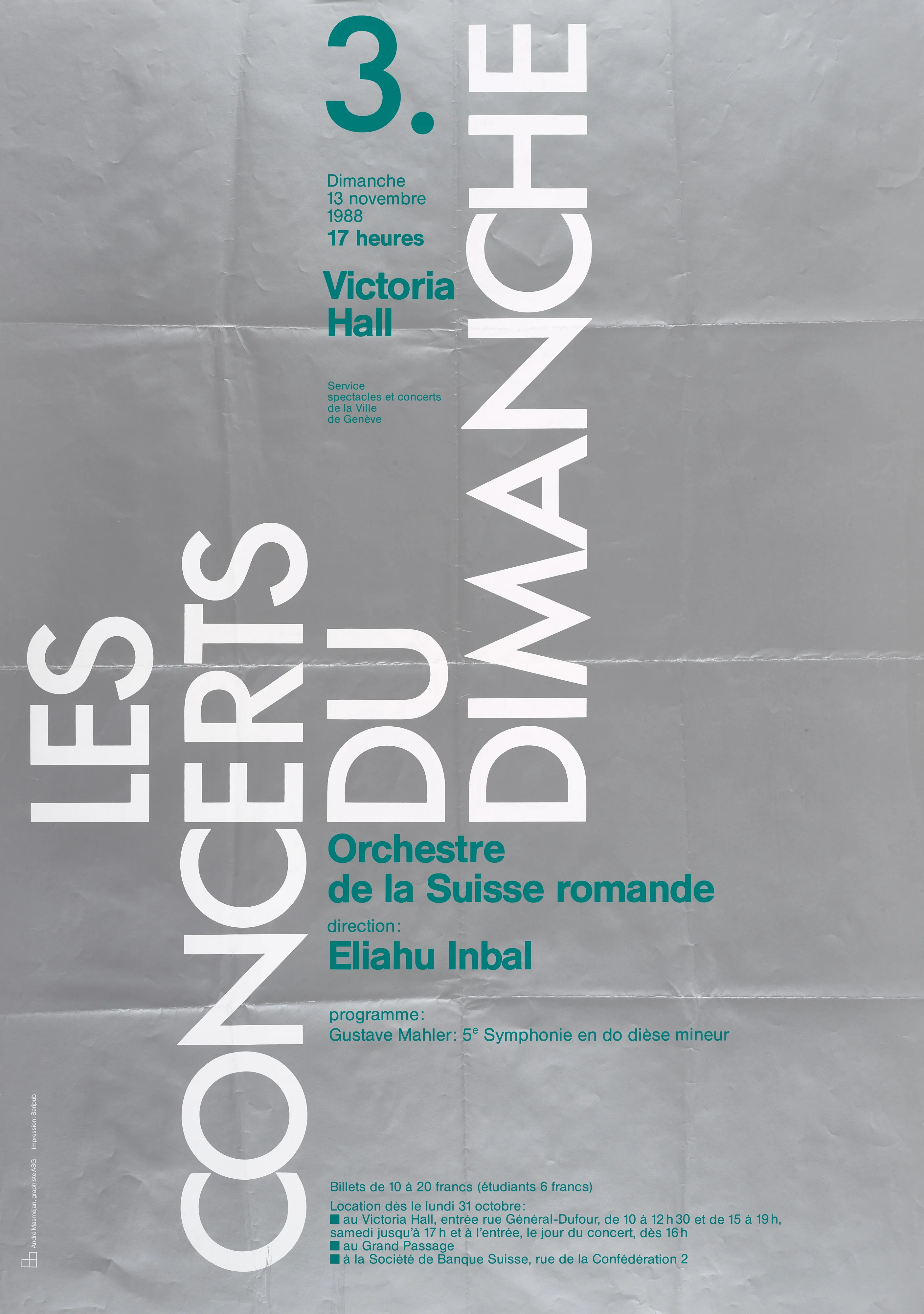 Les Concerts du Dimanche 3, Orchestre de la Suisse Romande