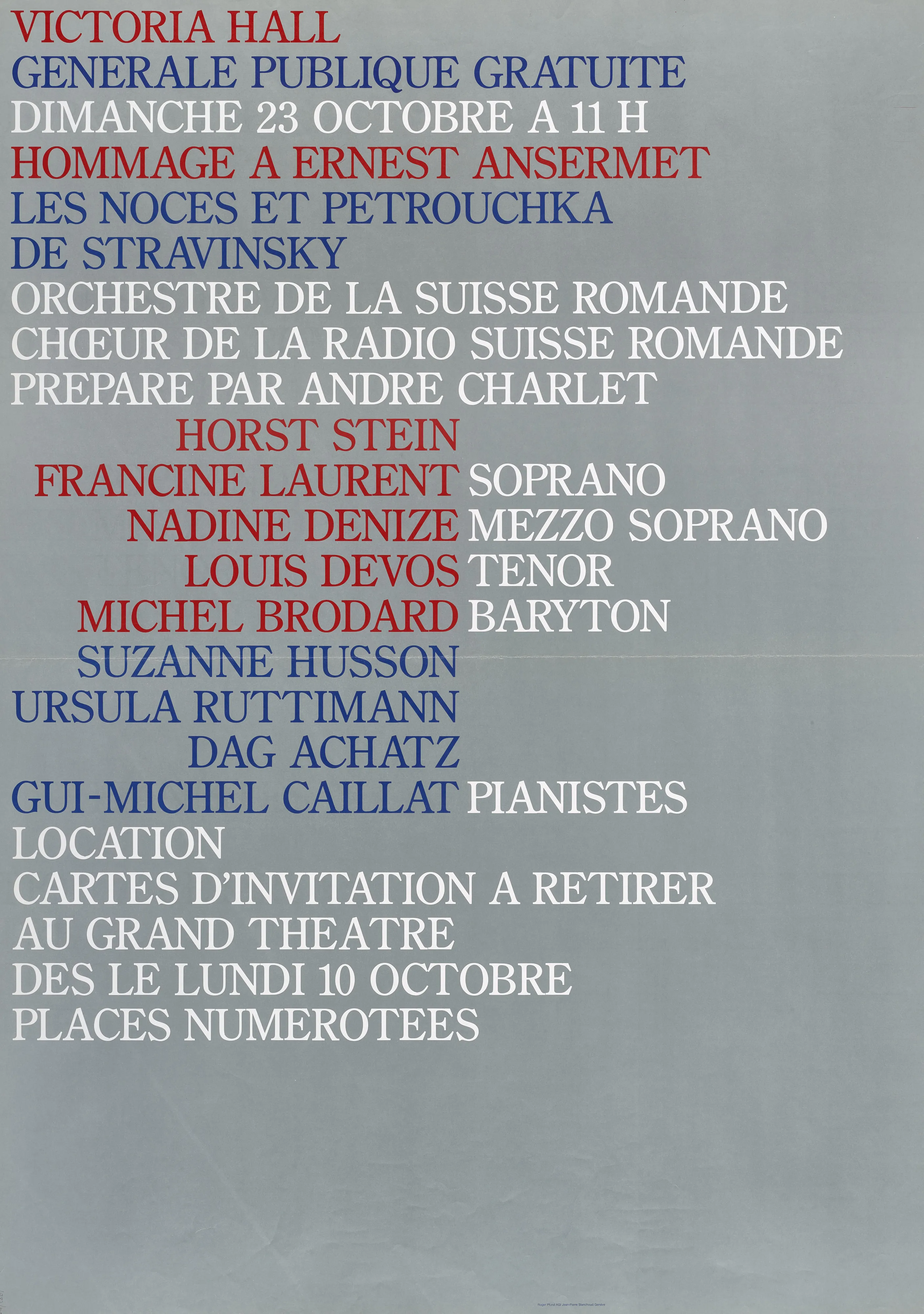 Hommage à Ernest Ansermet, Les noces et Petrouchka de Stravinsky