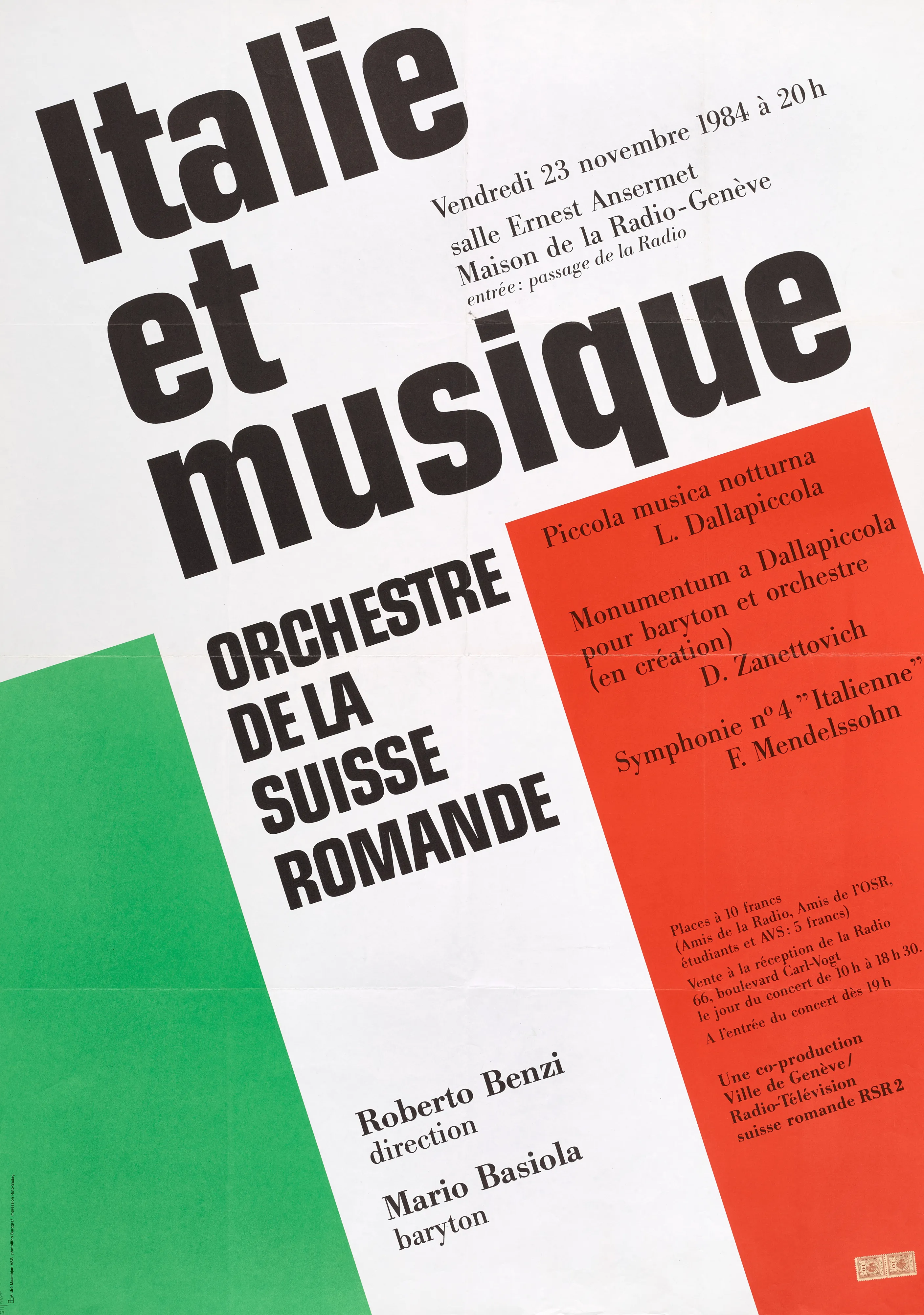 Italie et musique, Orchestre de la Suisse Romande