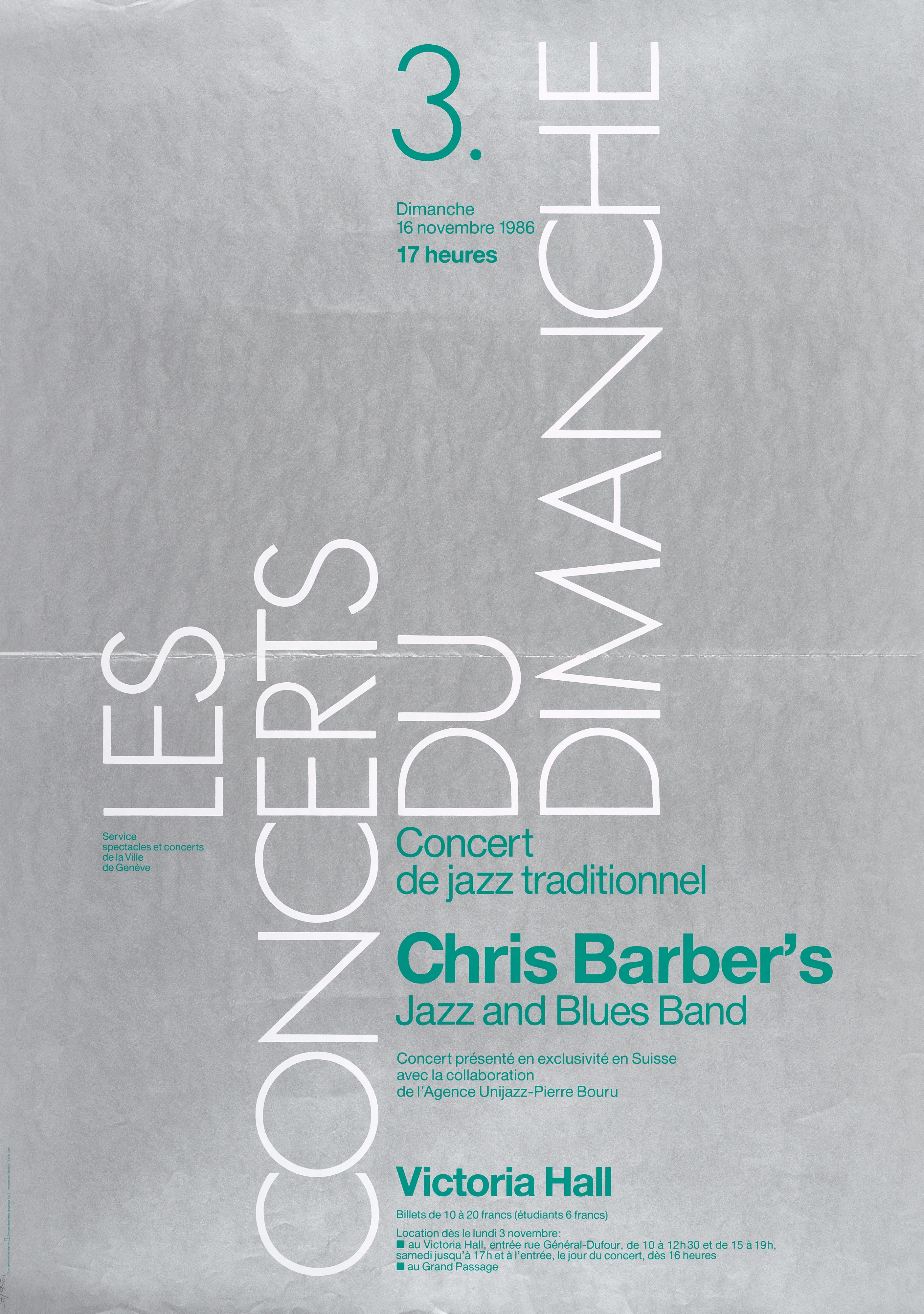 Les Concerts du Dimanche 3, Concert de jazz traditionnel Chris Barber’s Jazz and Blues Band