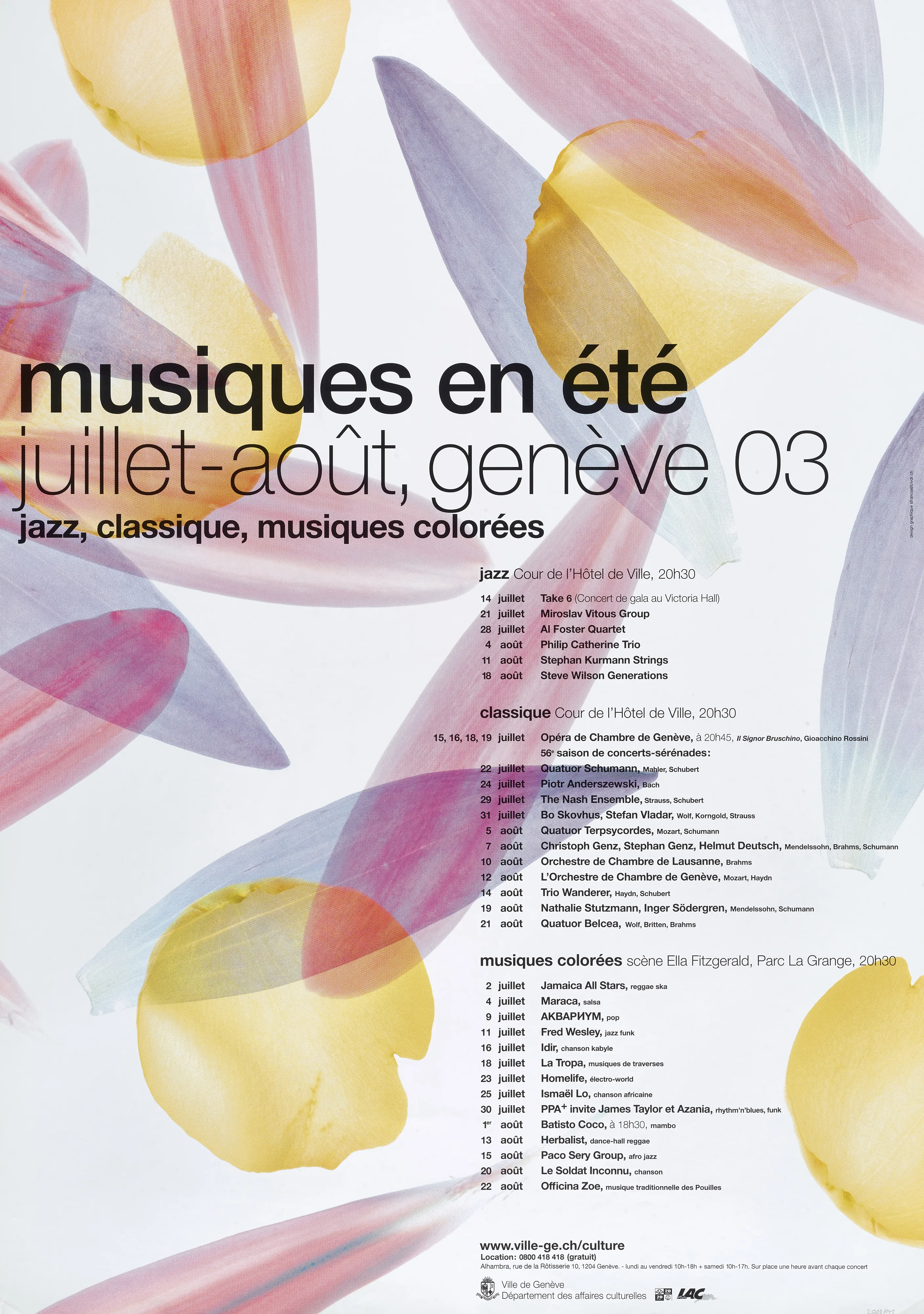 Musiques en été. Juillet-août, genève 03