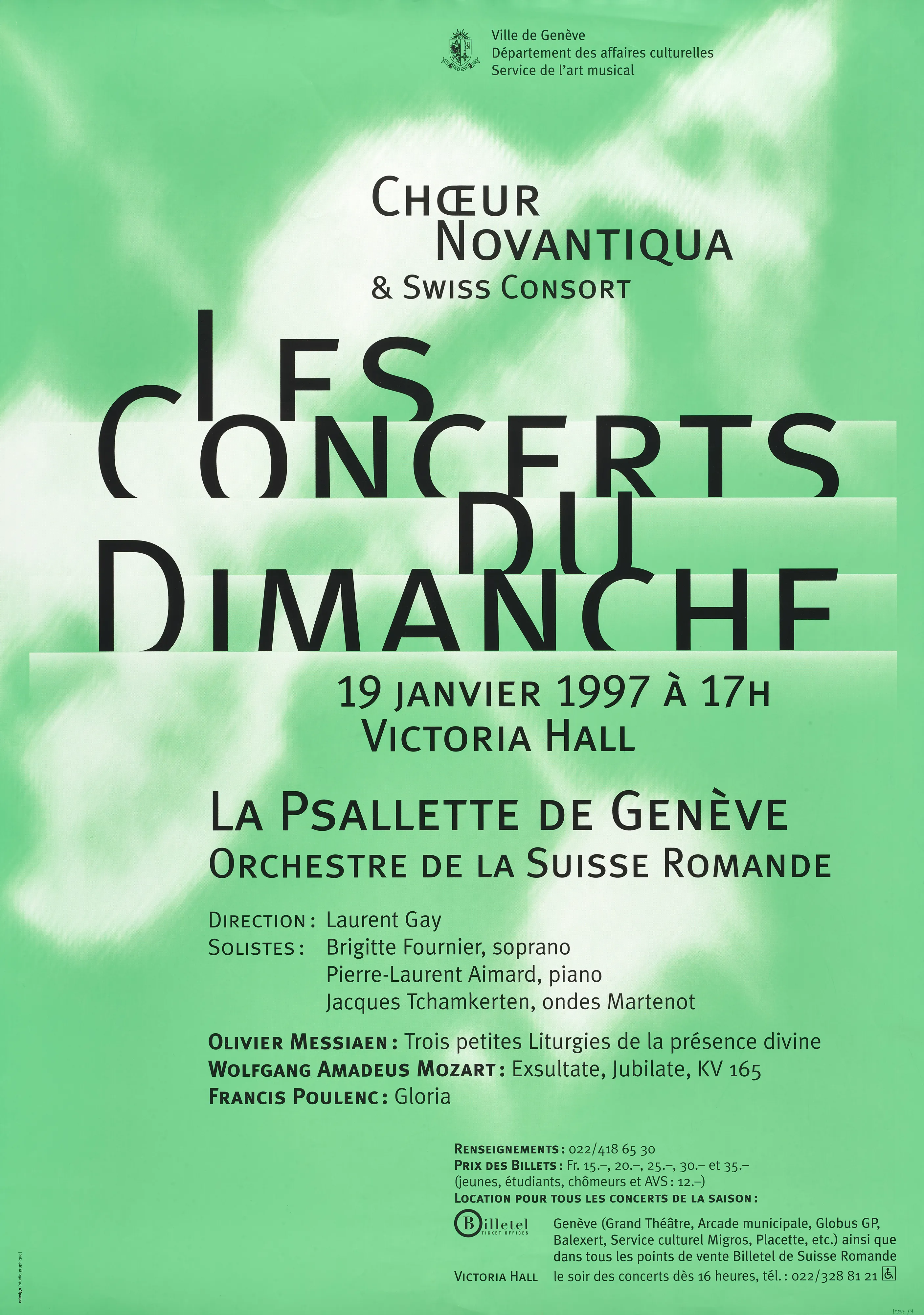 Les Concerts du Dimanche, Choeur Novantiqua & Swiss Consort