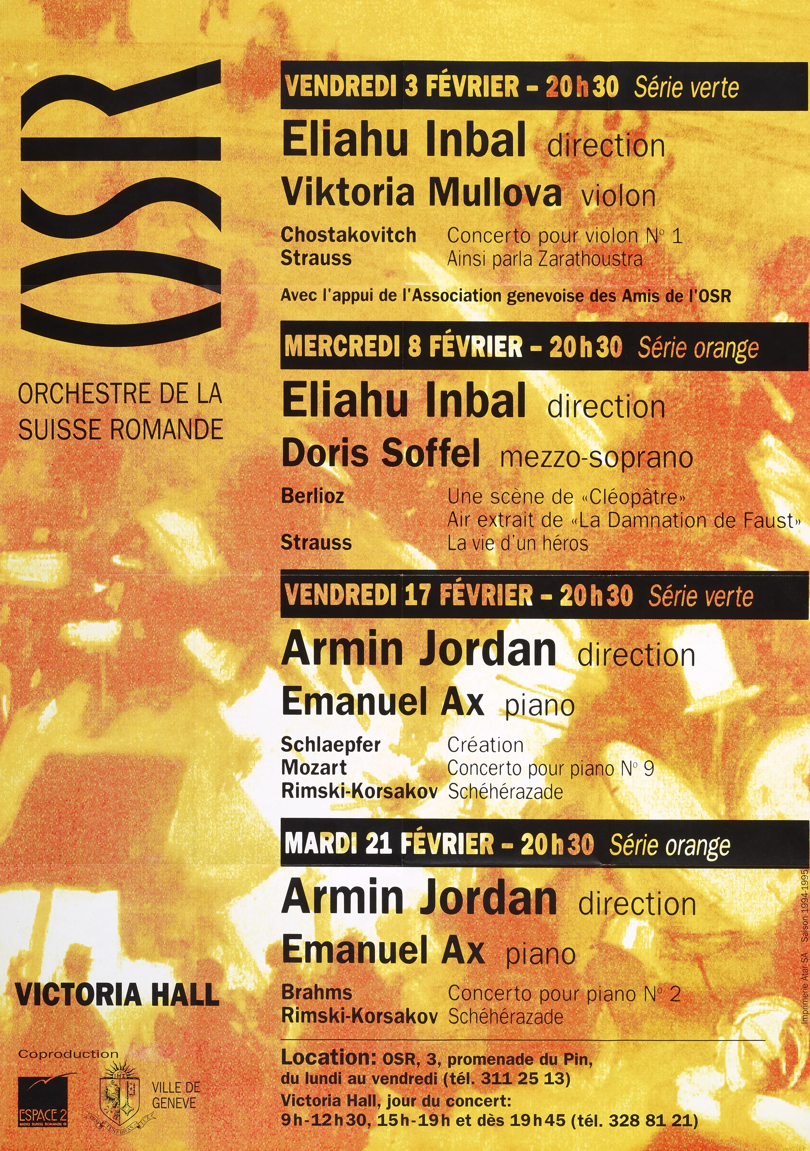 Orchestre de la Suisse Romande, Eliahu Inbal direction