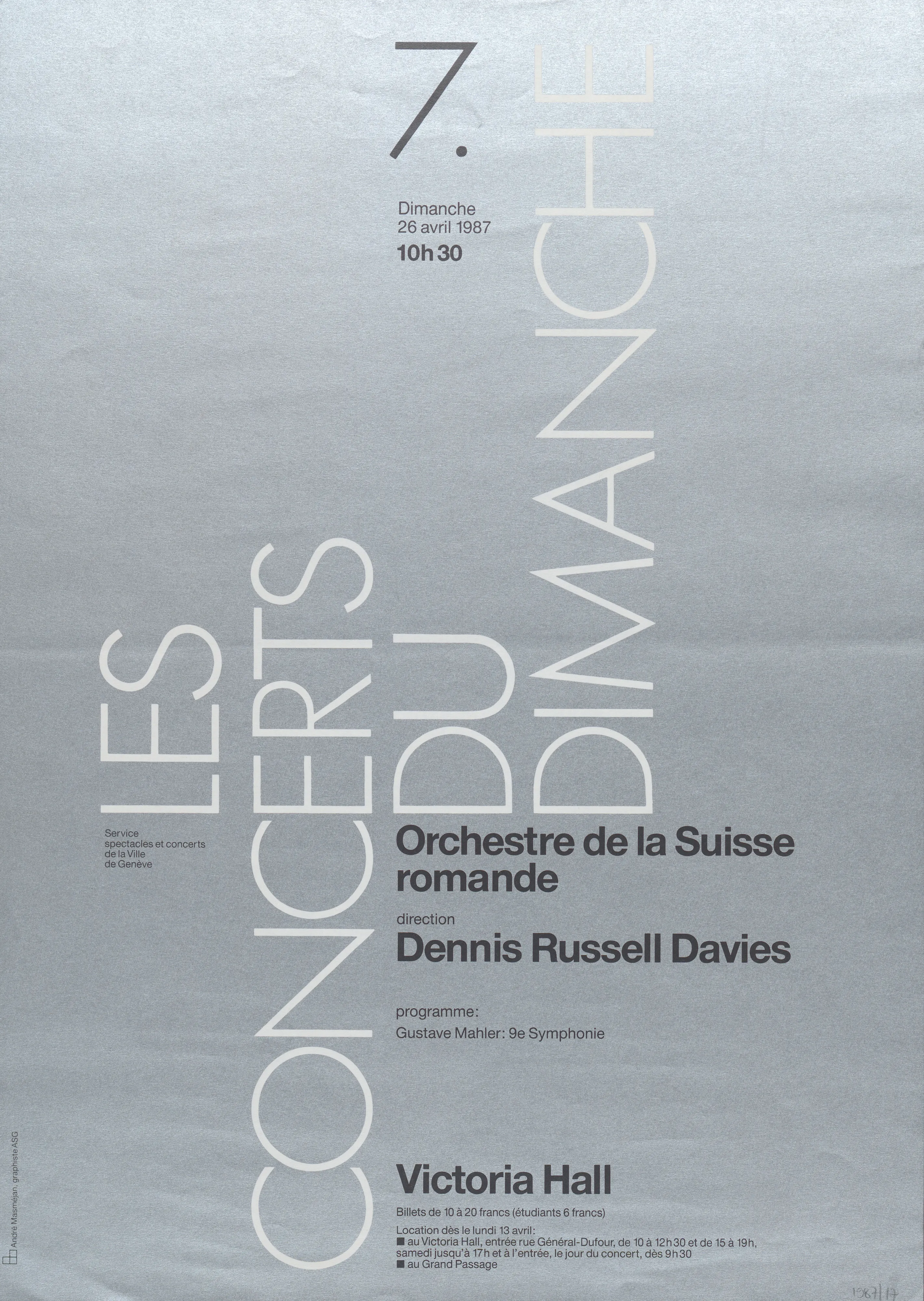 Les concerts du dimanche 7, Orchestre de la Suisse Romande